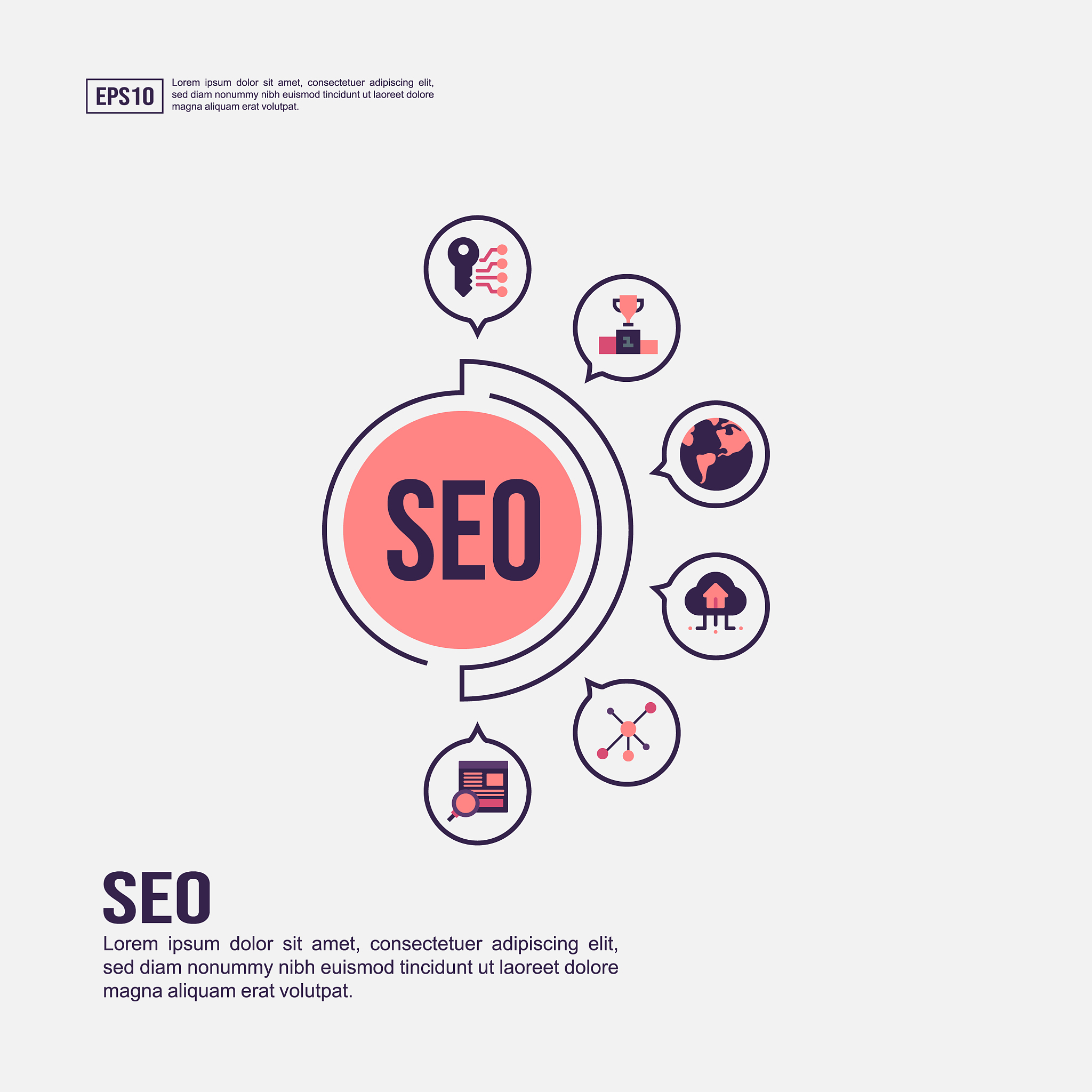 seo concept for presentation promotion social