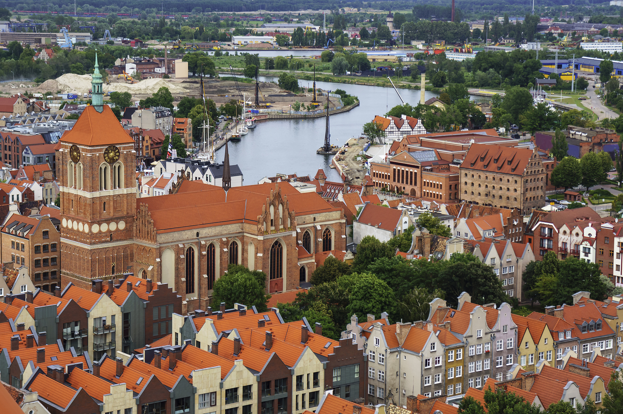 cityscape of gdansk, poland. panoramic view.