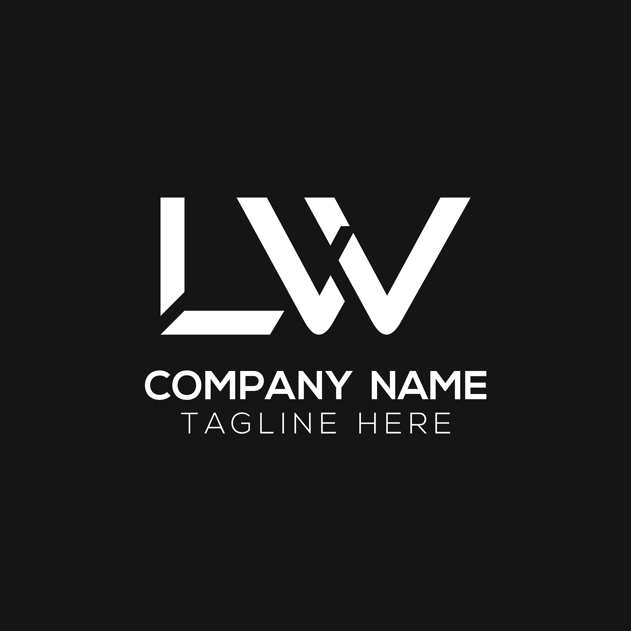 initial lw letter business logo design template
