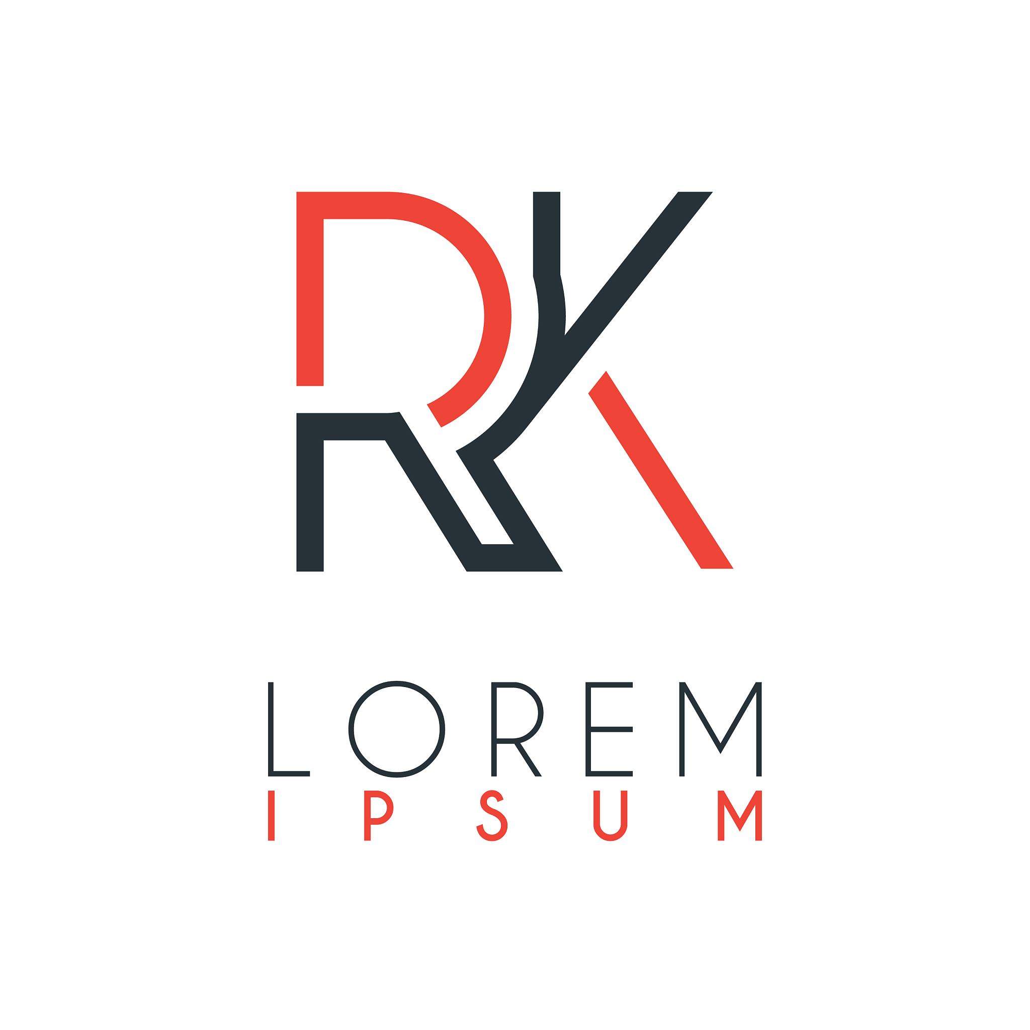 the logo between letter r and letter k or rk