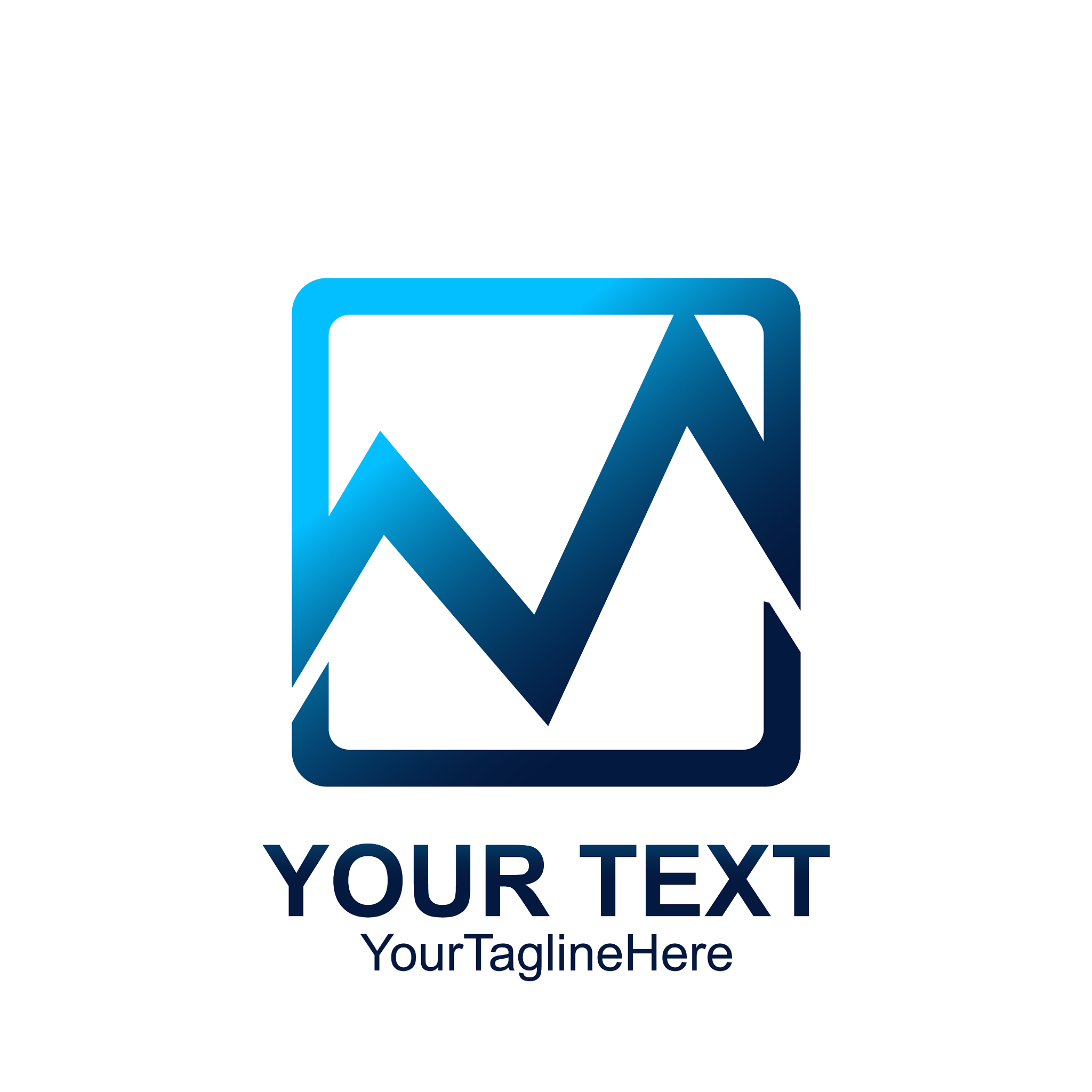 initial letter m logo template colorful square