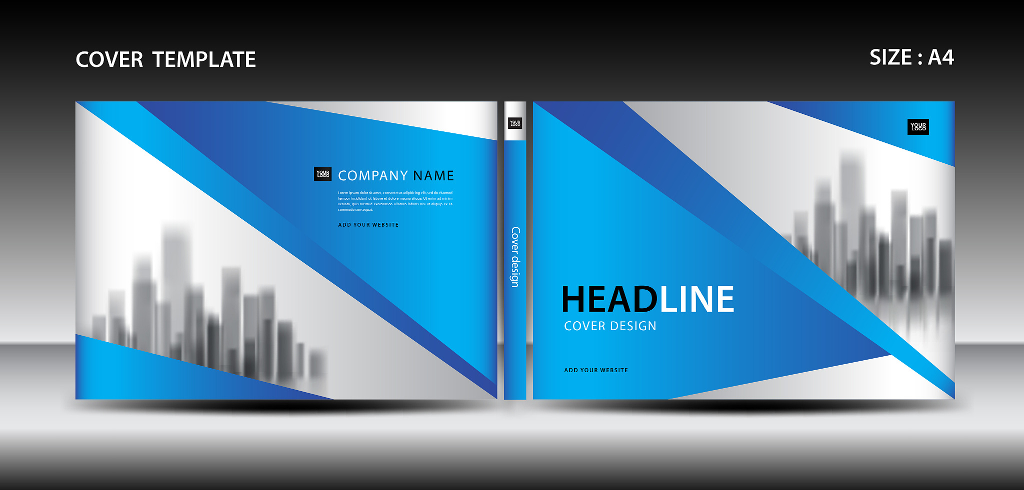 blue cover design template for magazine, ads, presentation, annu
