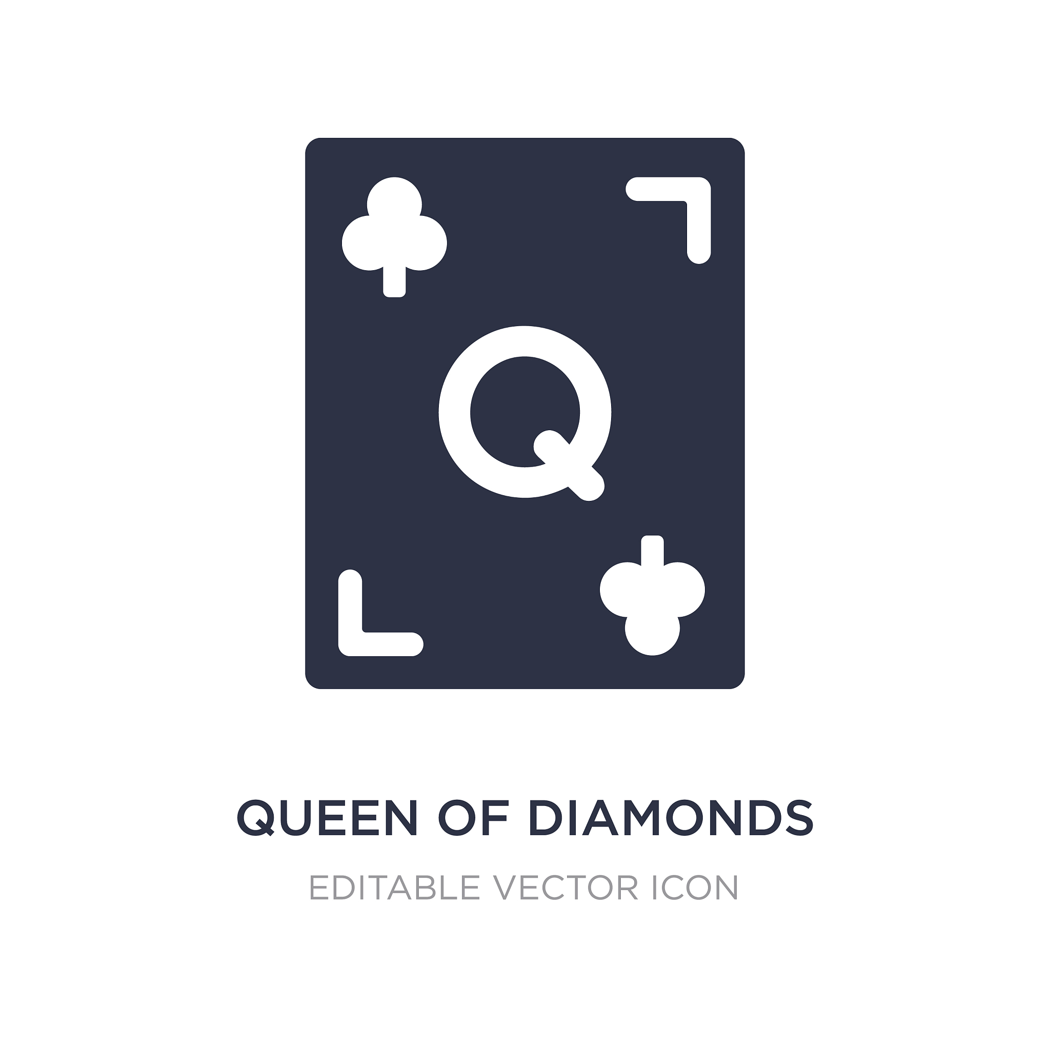 queen diamonds icon on white background simple