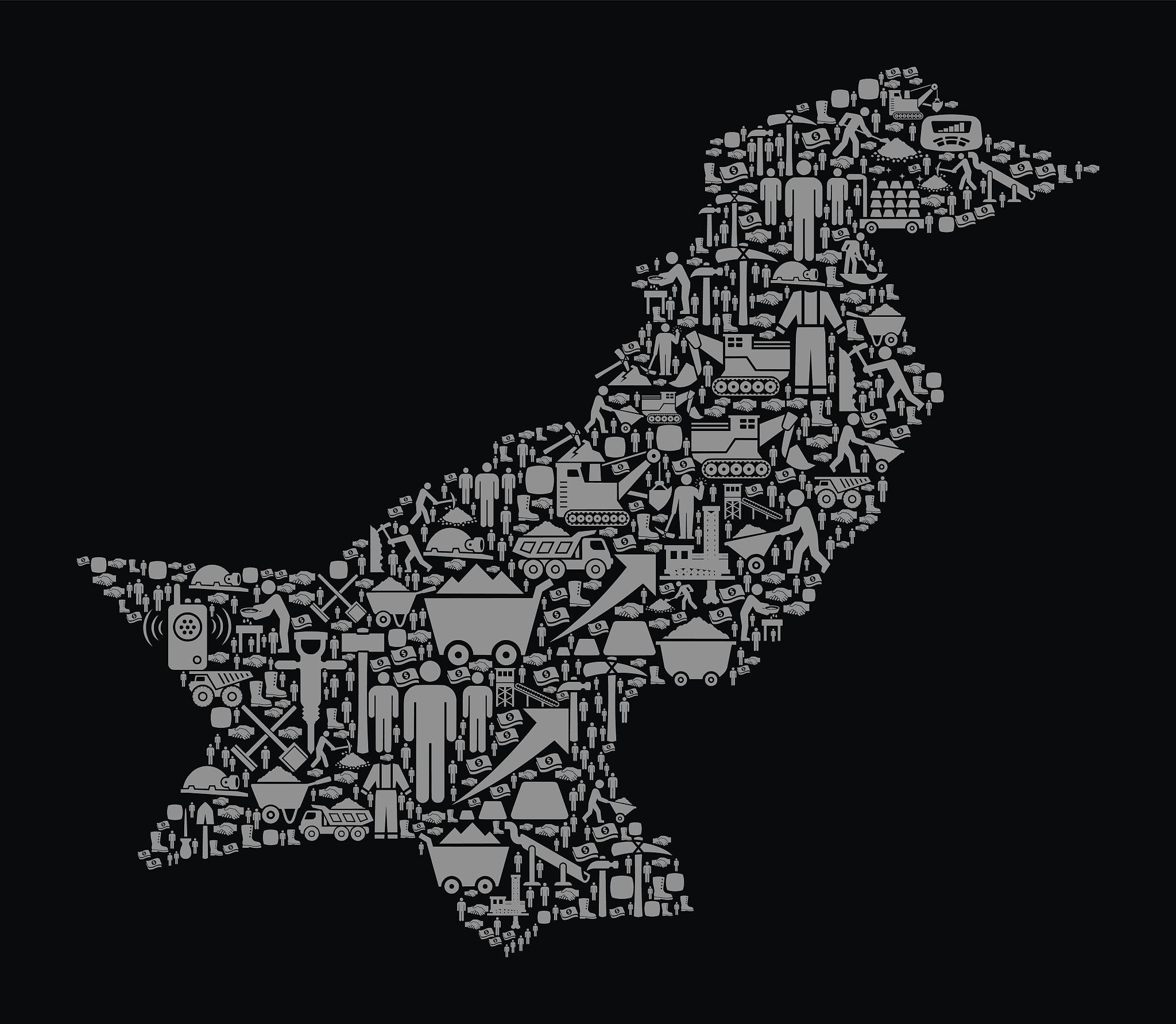 pakistan mining industry vector graphic