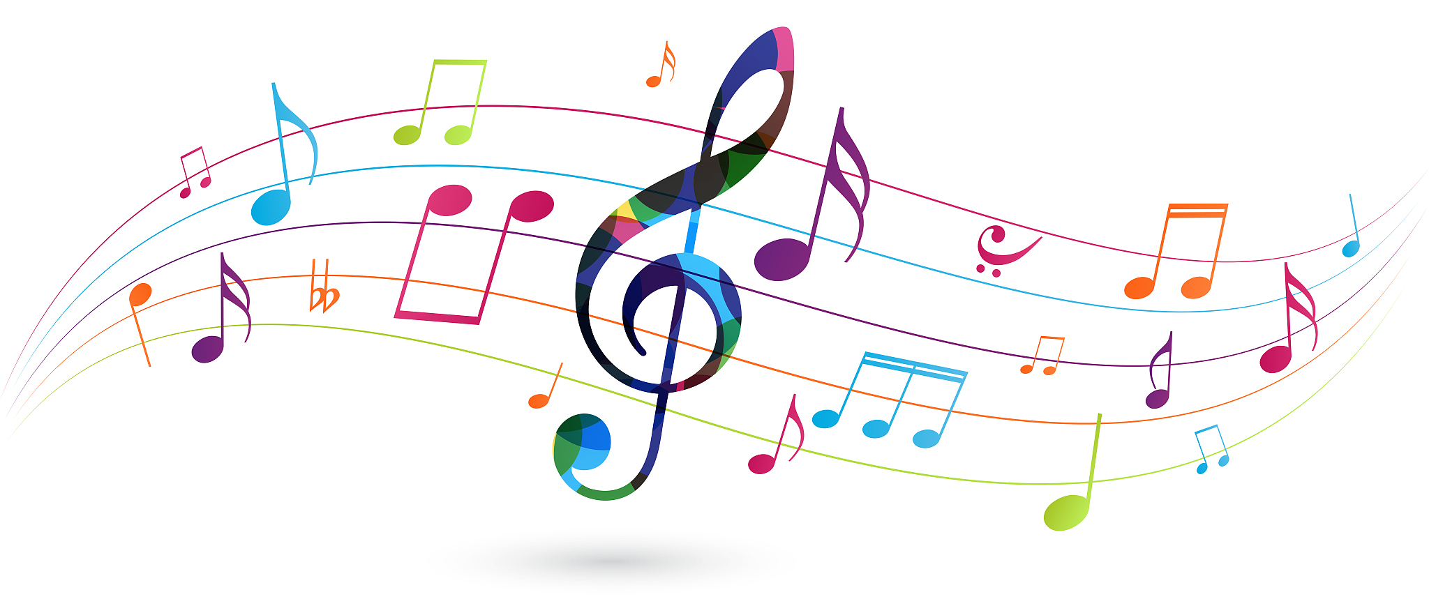 colorful music notes background