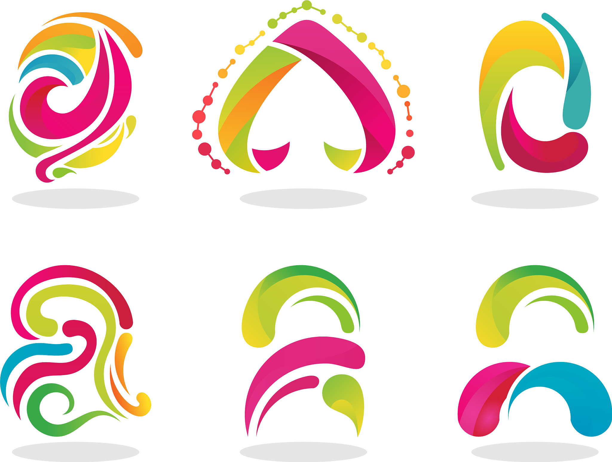set a-initial logo designs template