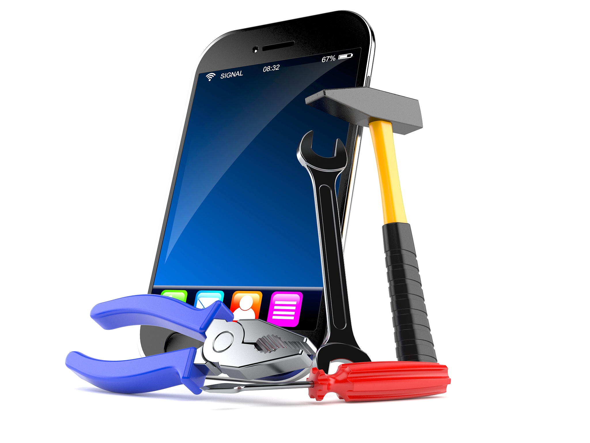 smart phone with work tools