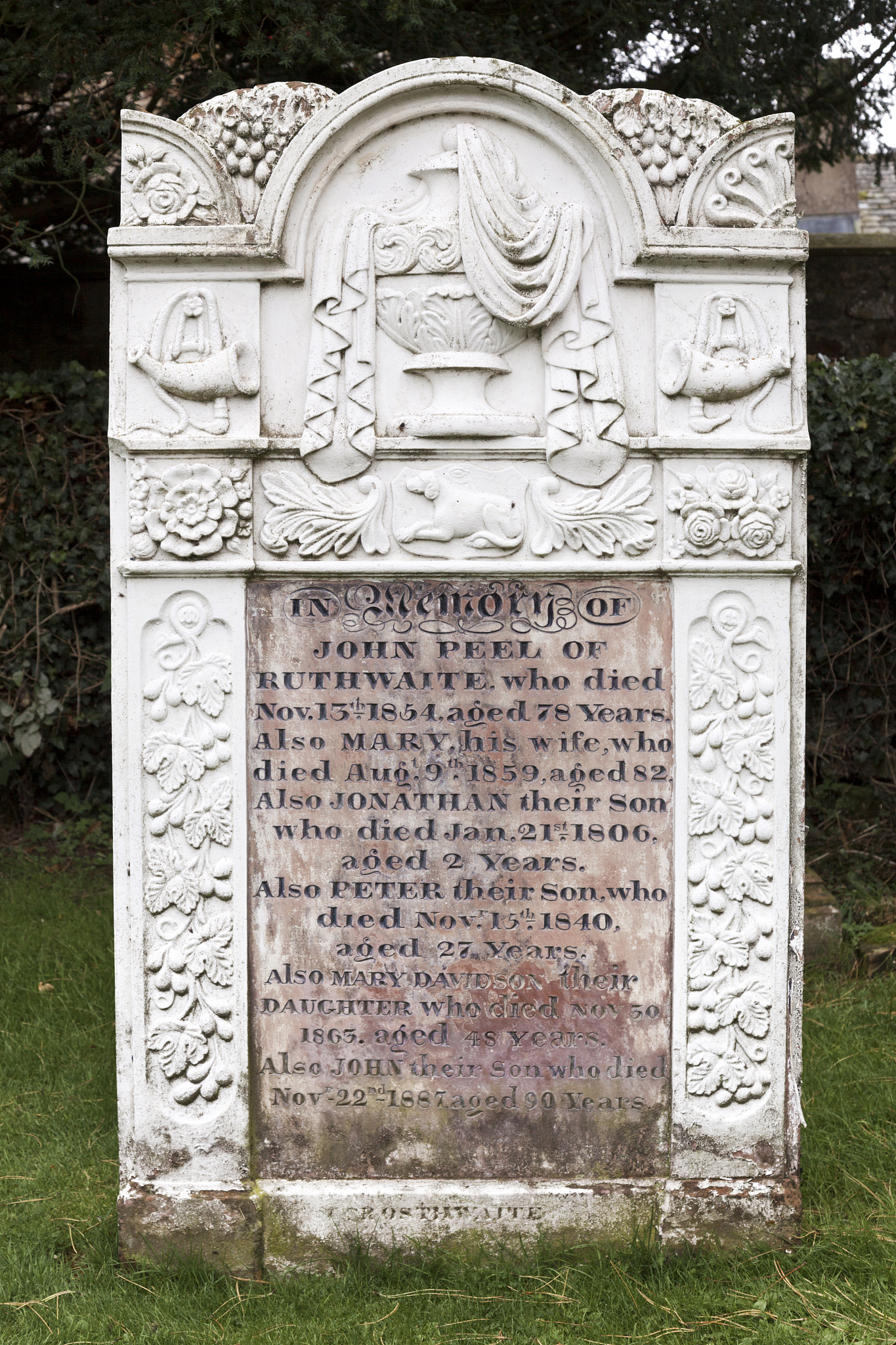 grave of the huntsman john peel , cumbria, uk