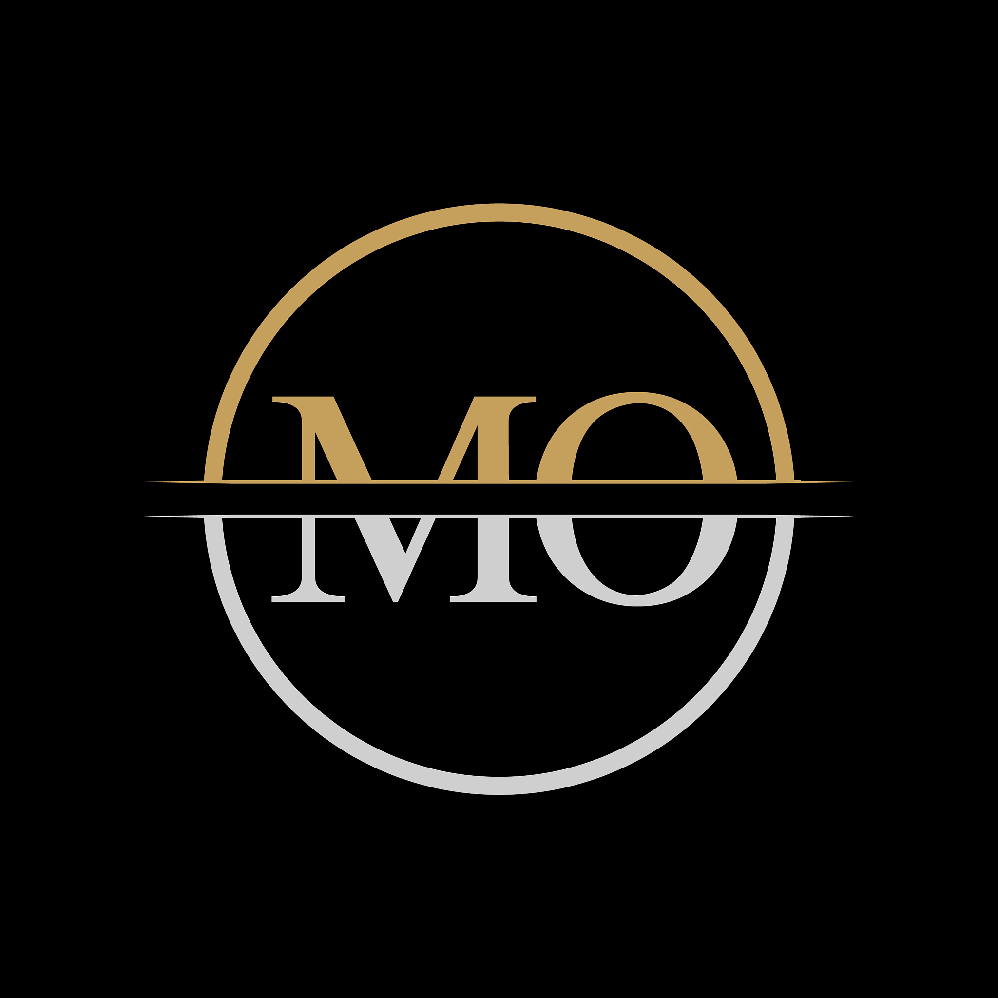 initial mo letter logo design template gold and