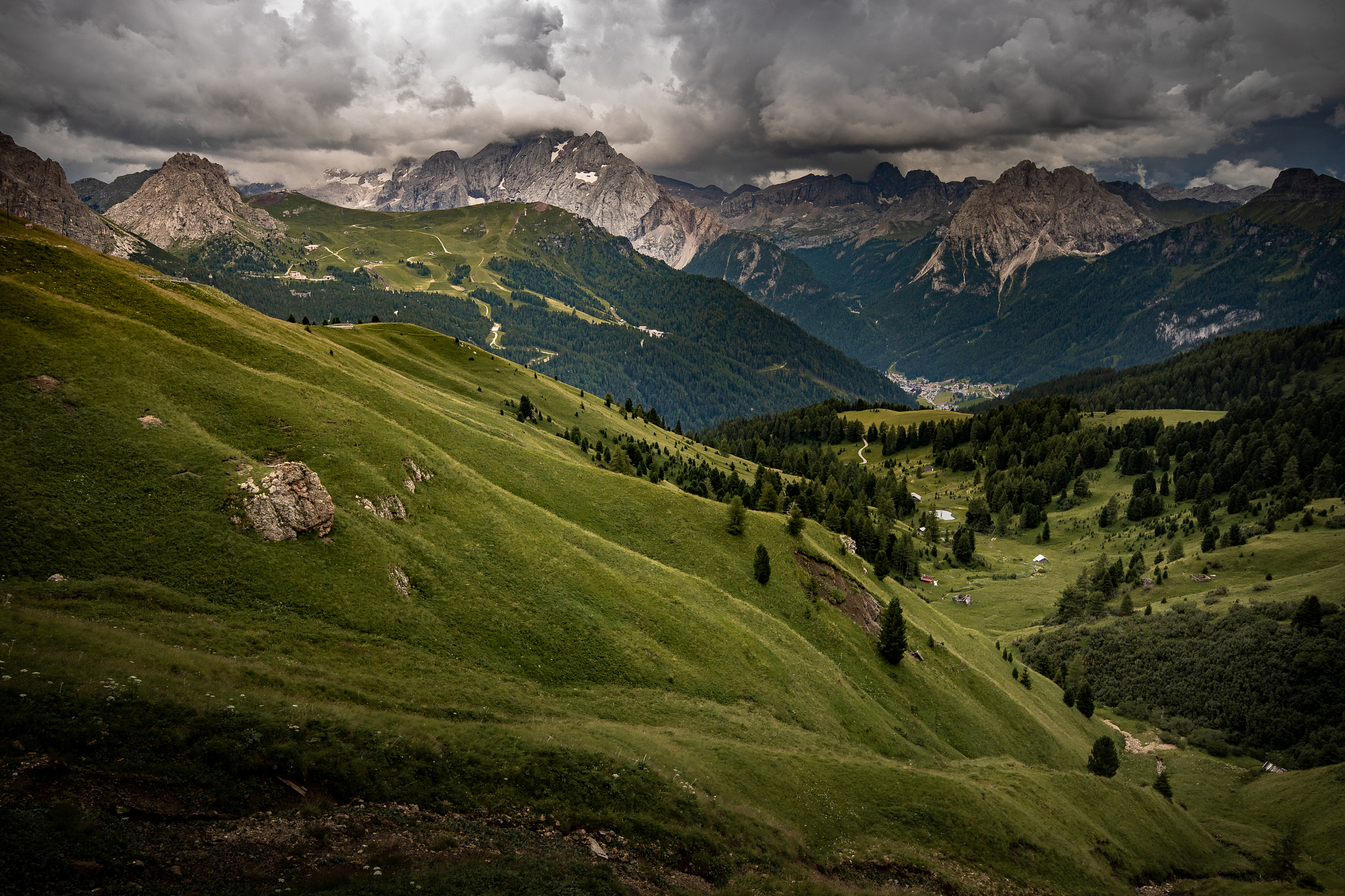 scenic view of landscape and mountains against sky