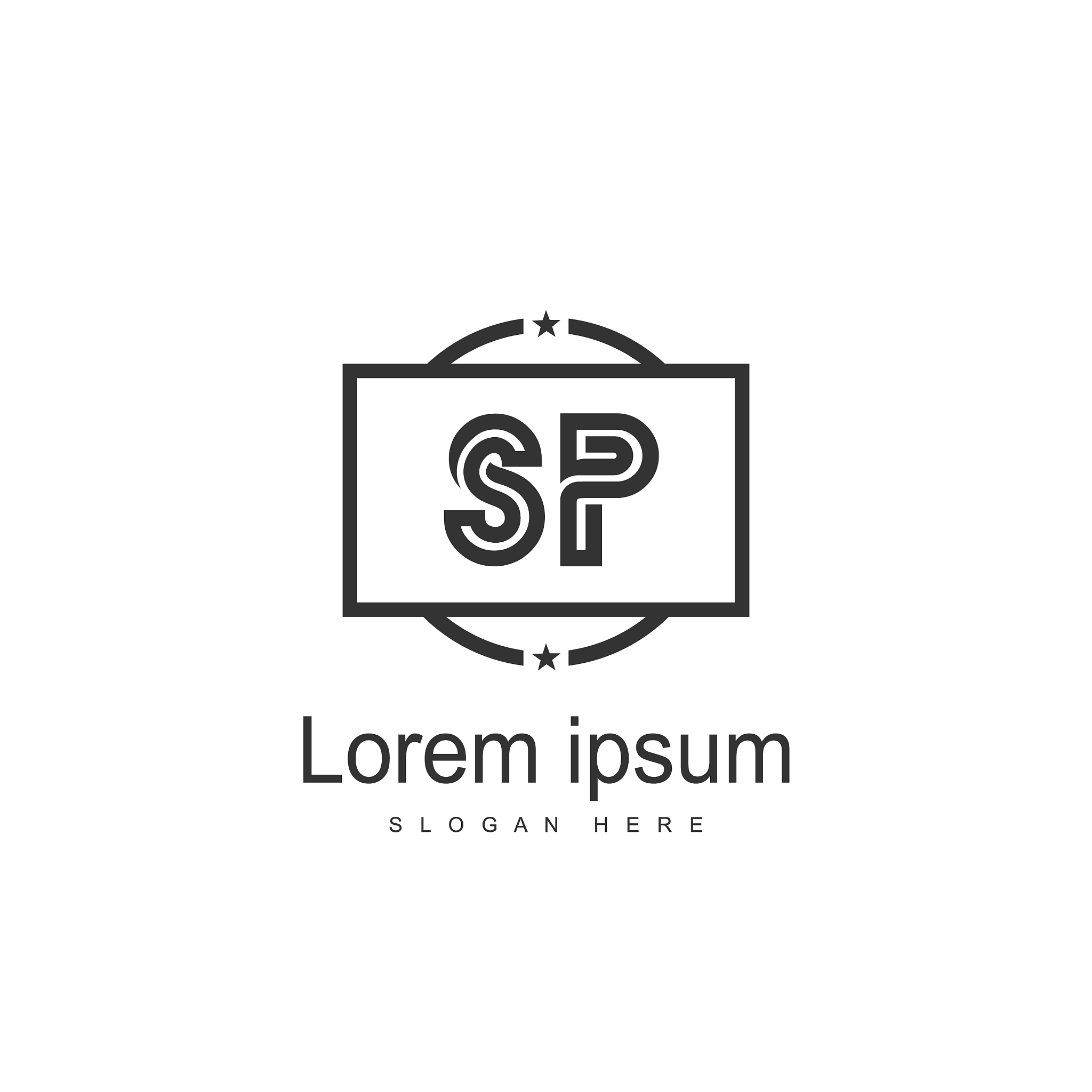 initial letter sp logo template minimalist letter