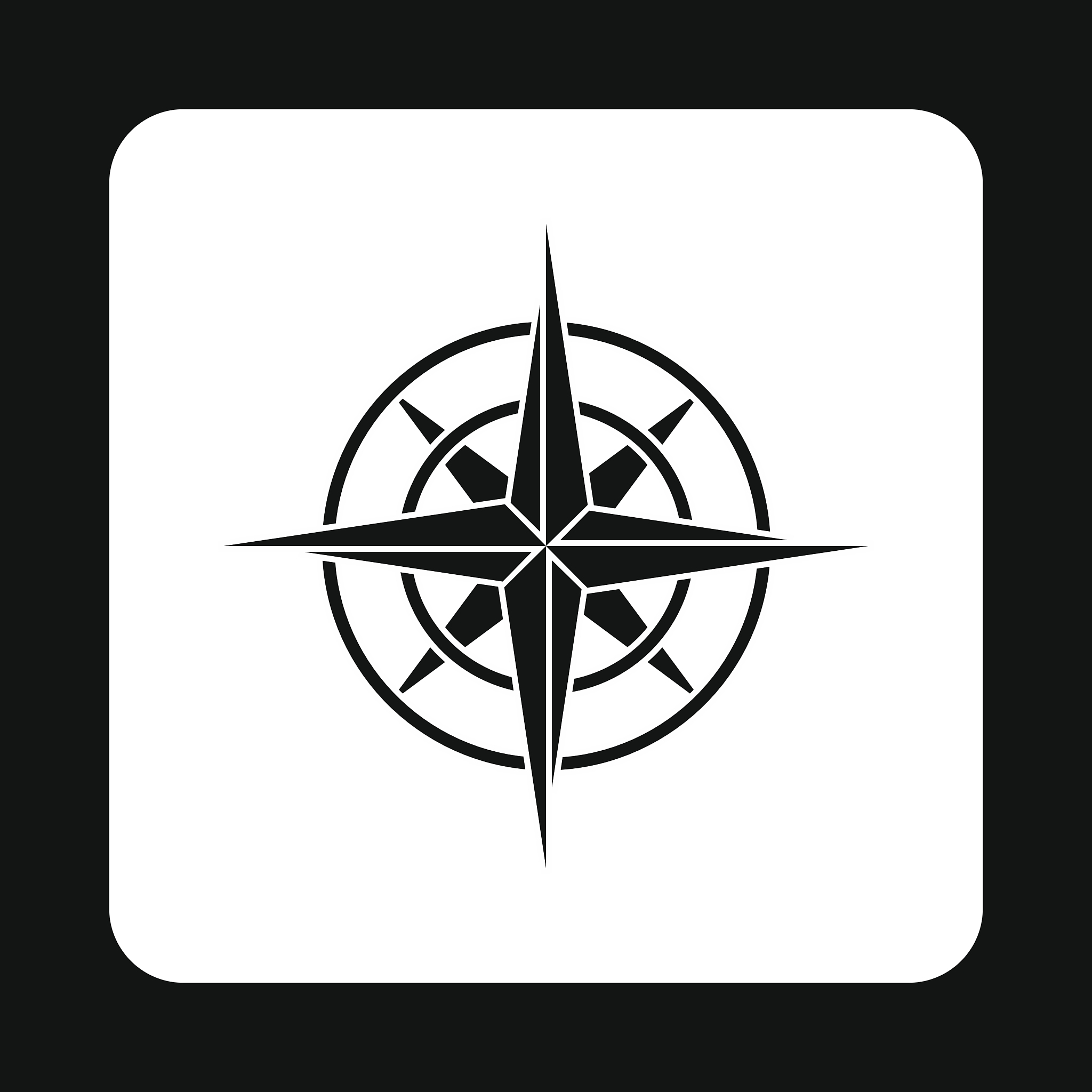 sign of compass icon simple style