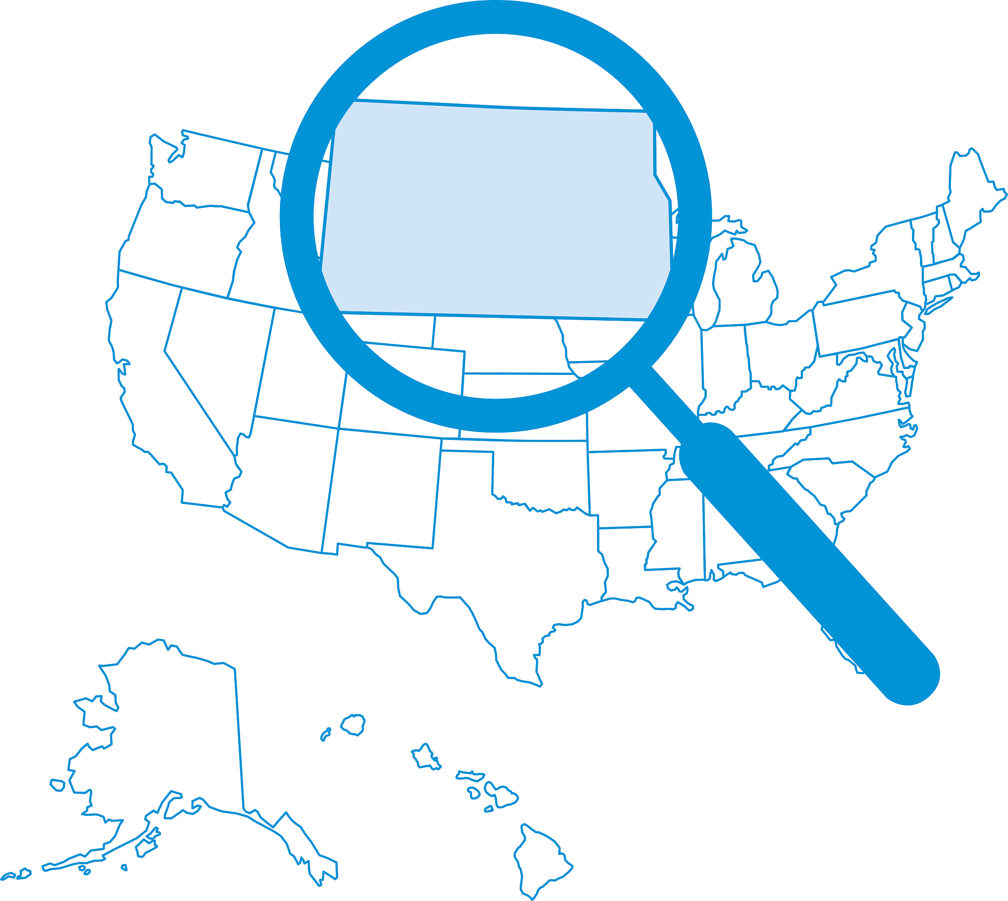 magnify north dakota map
