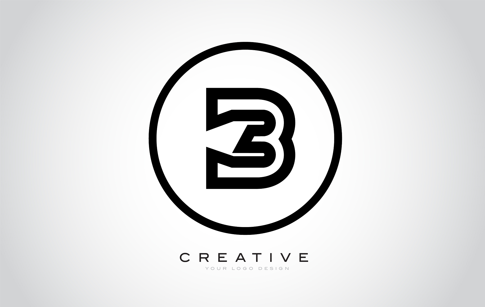 b letter monogram logo design modern b icon with