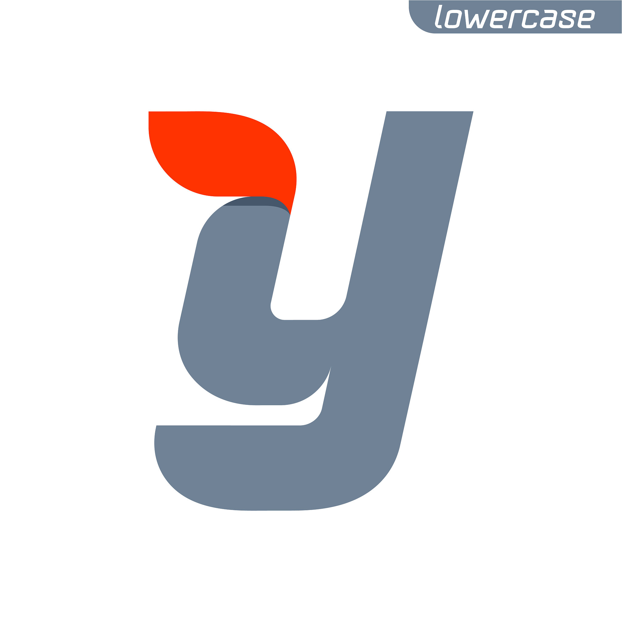 y letter logo with fast speed red flag line.