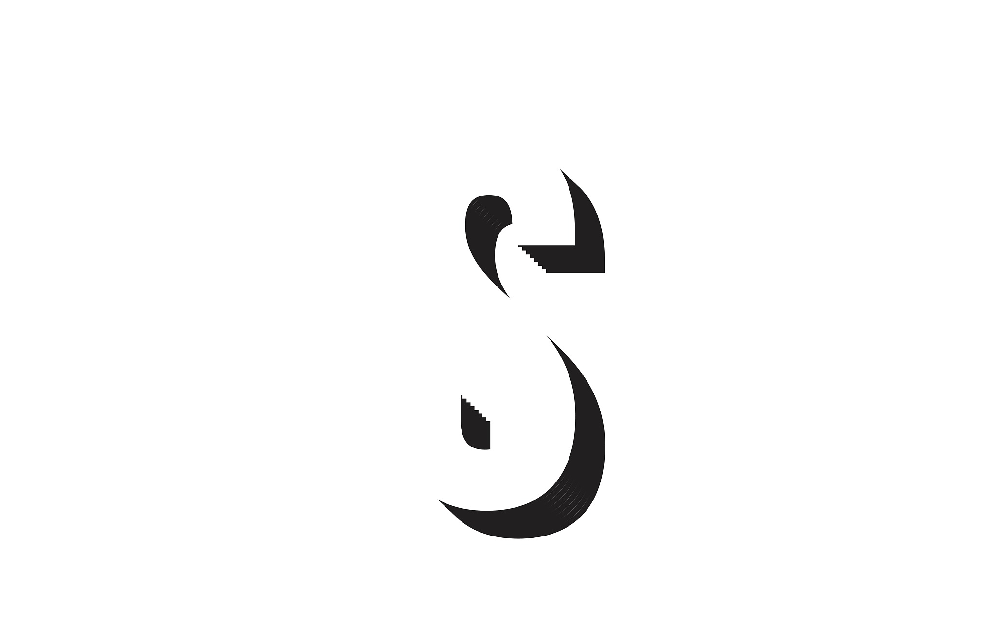 black and white s alphabet letter logo icon design