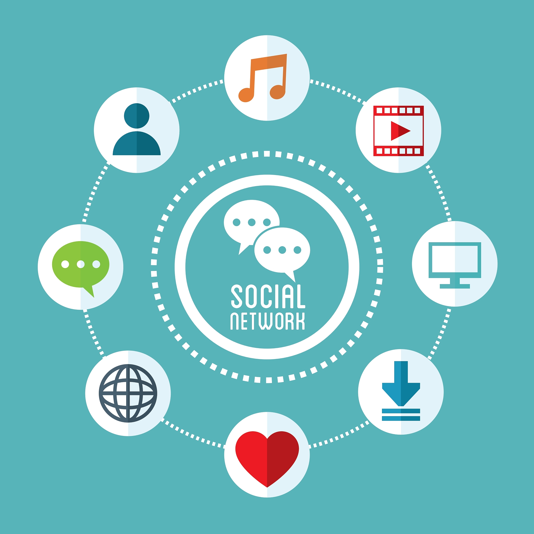 social media design networking icon technology