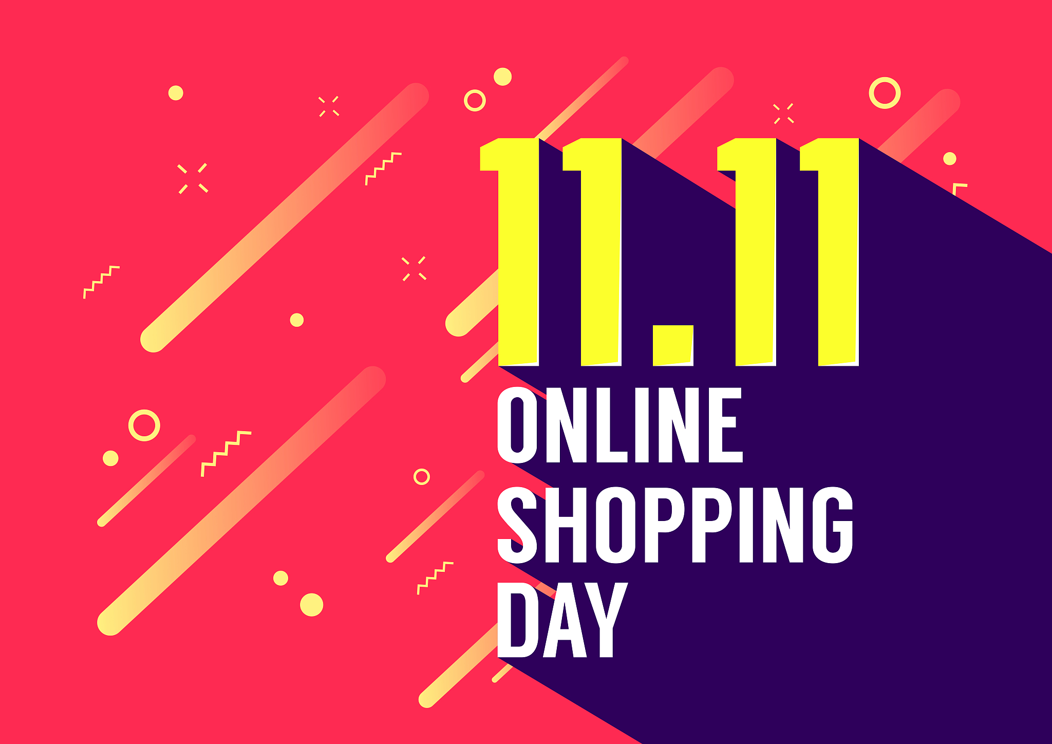 11.11 online shopping day poster or flyer design. global shoppin