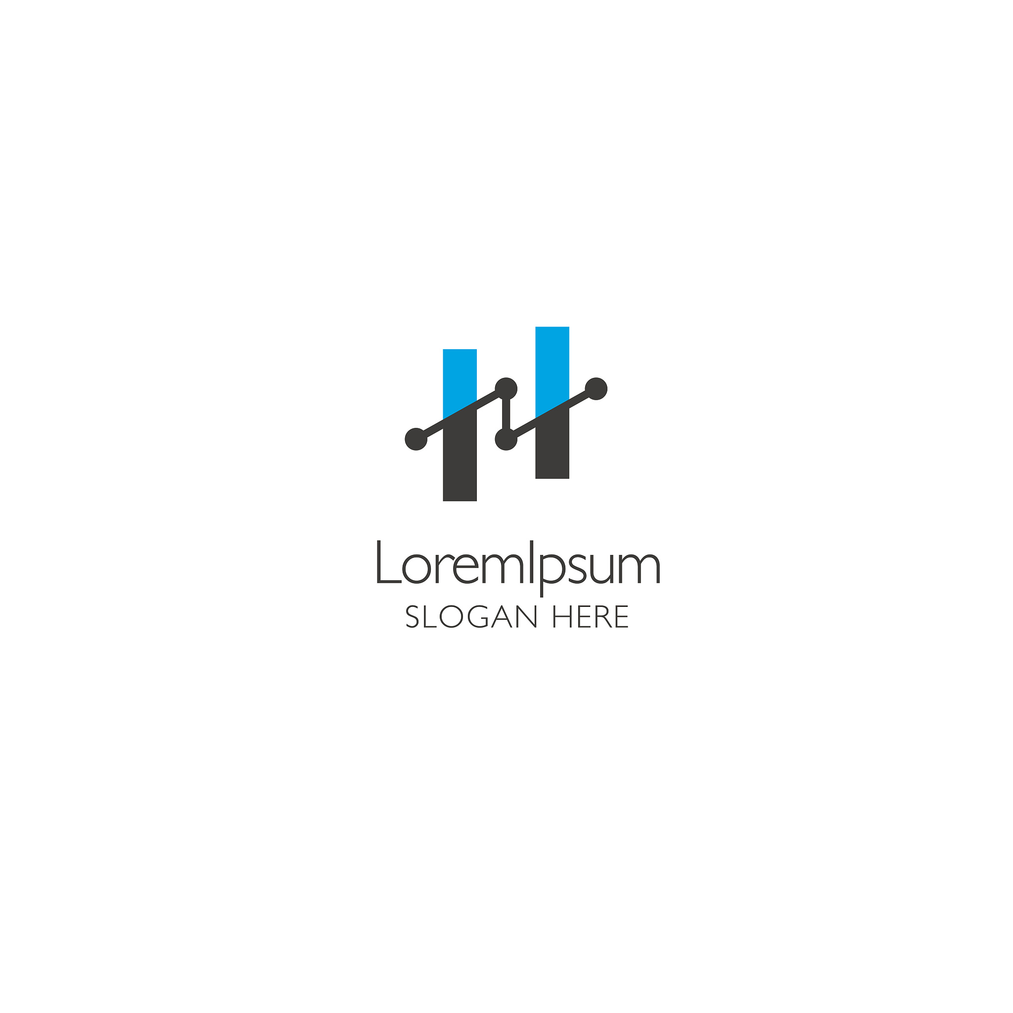 letter h and graph icon design template on white