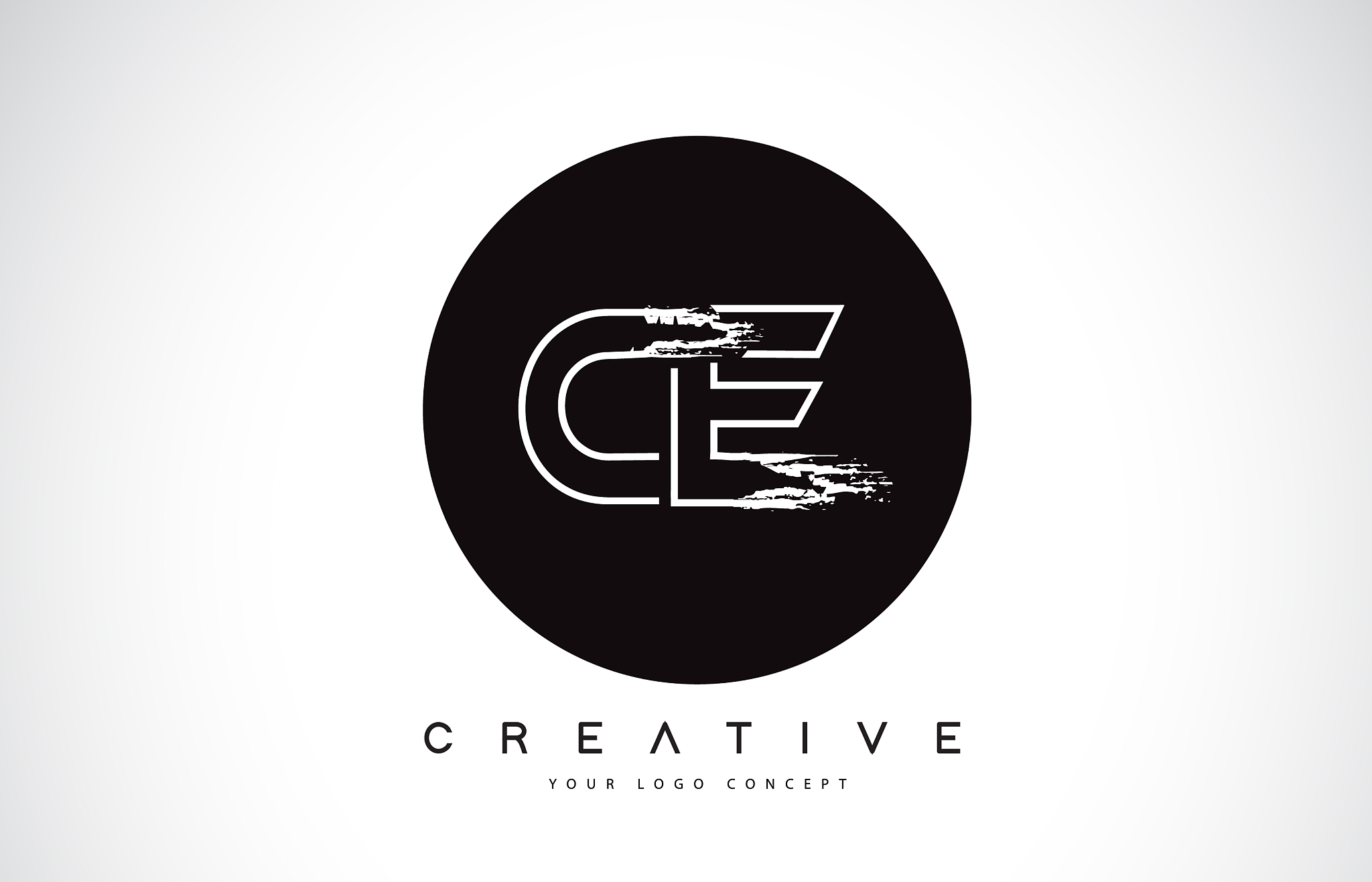 ce modern leter logo design with black and white