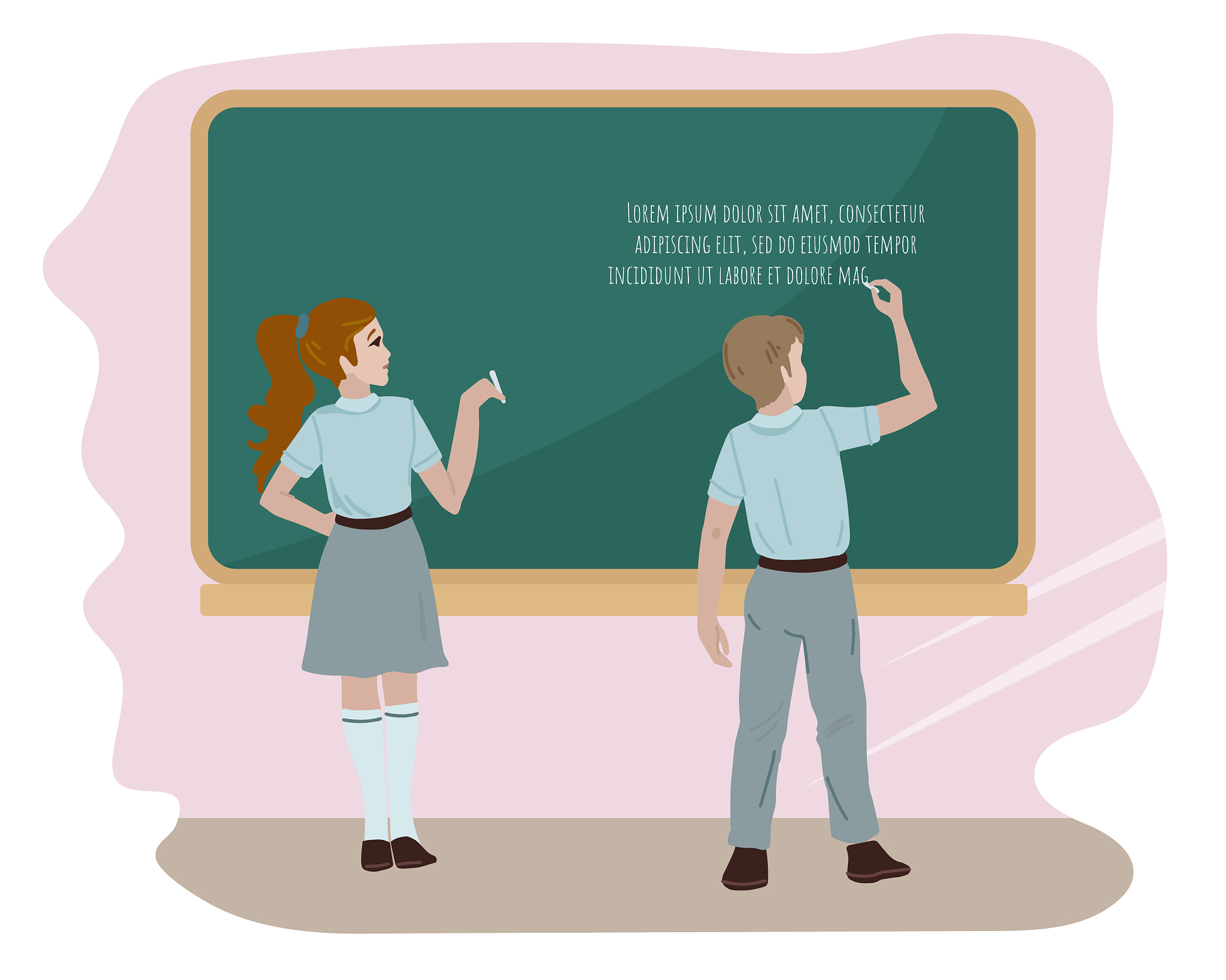 high school students near board