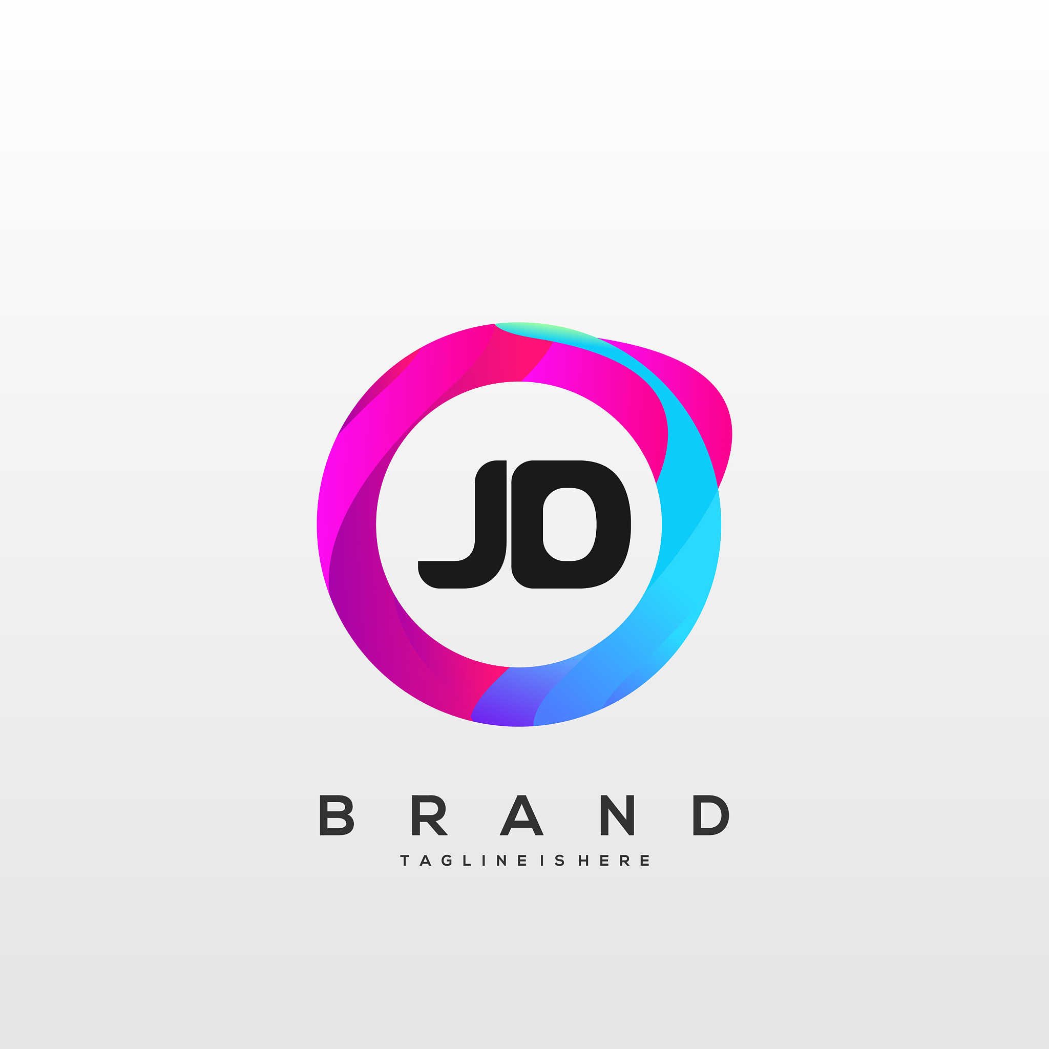 letter jd gradient color logo design
