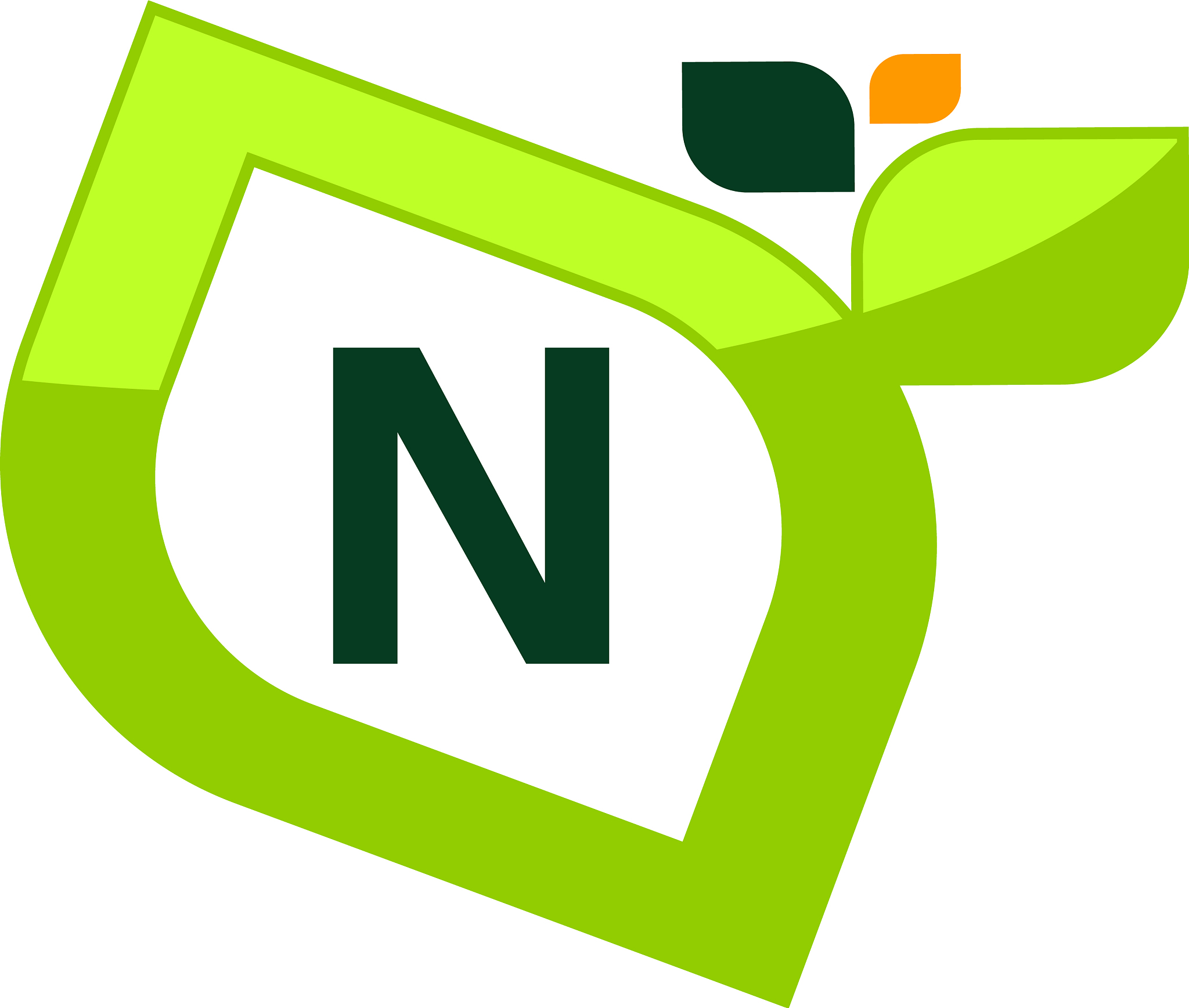 leaf initial n logo design template