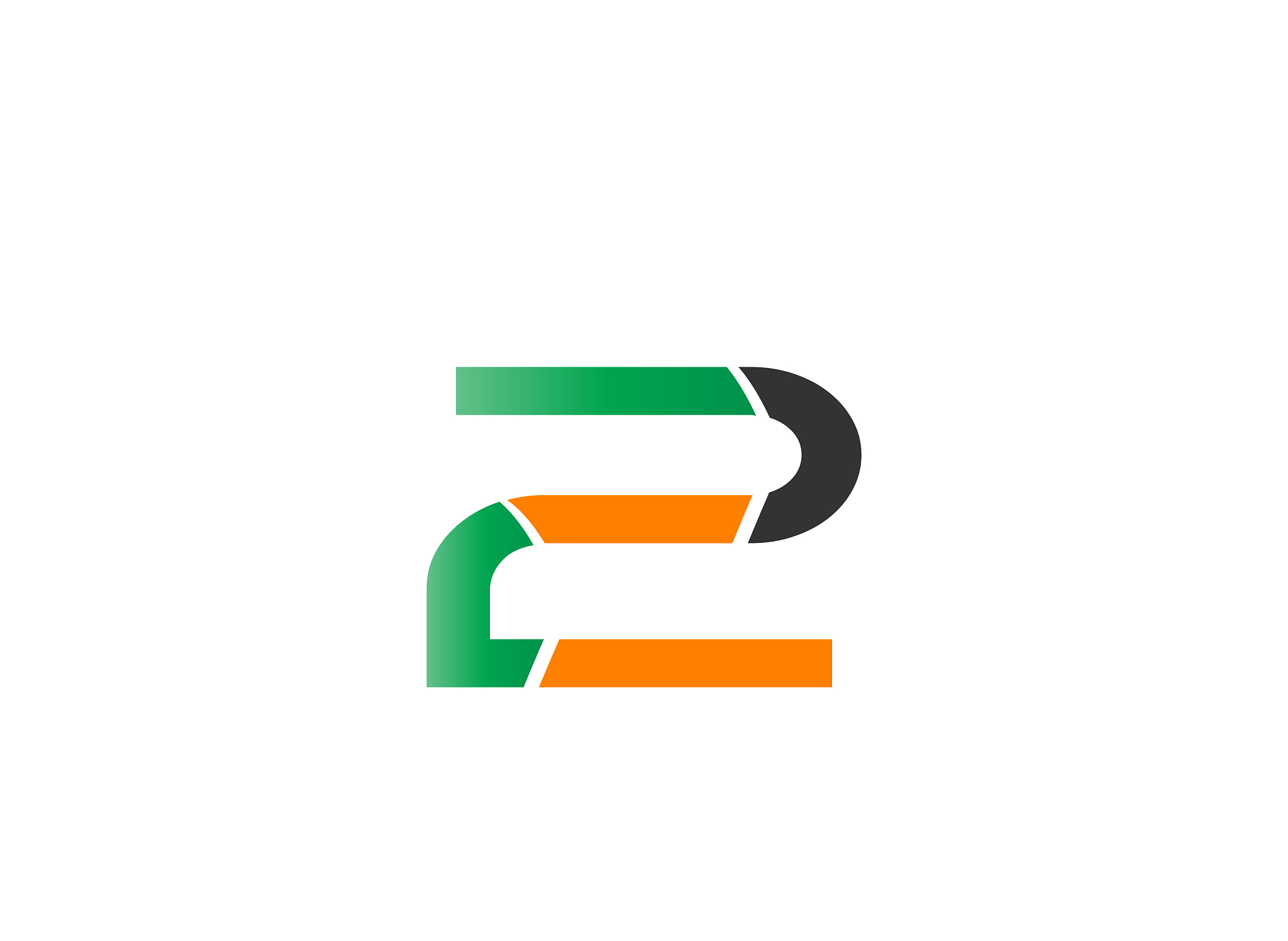 abstract icons for number 2 logo