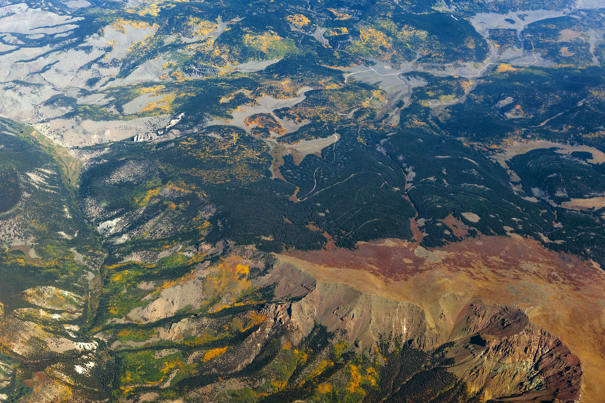arial view of colorado mountains,autumn,lake city, usa