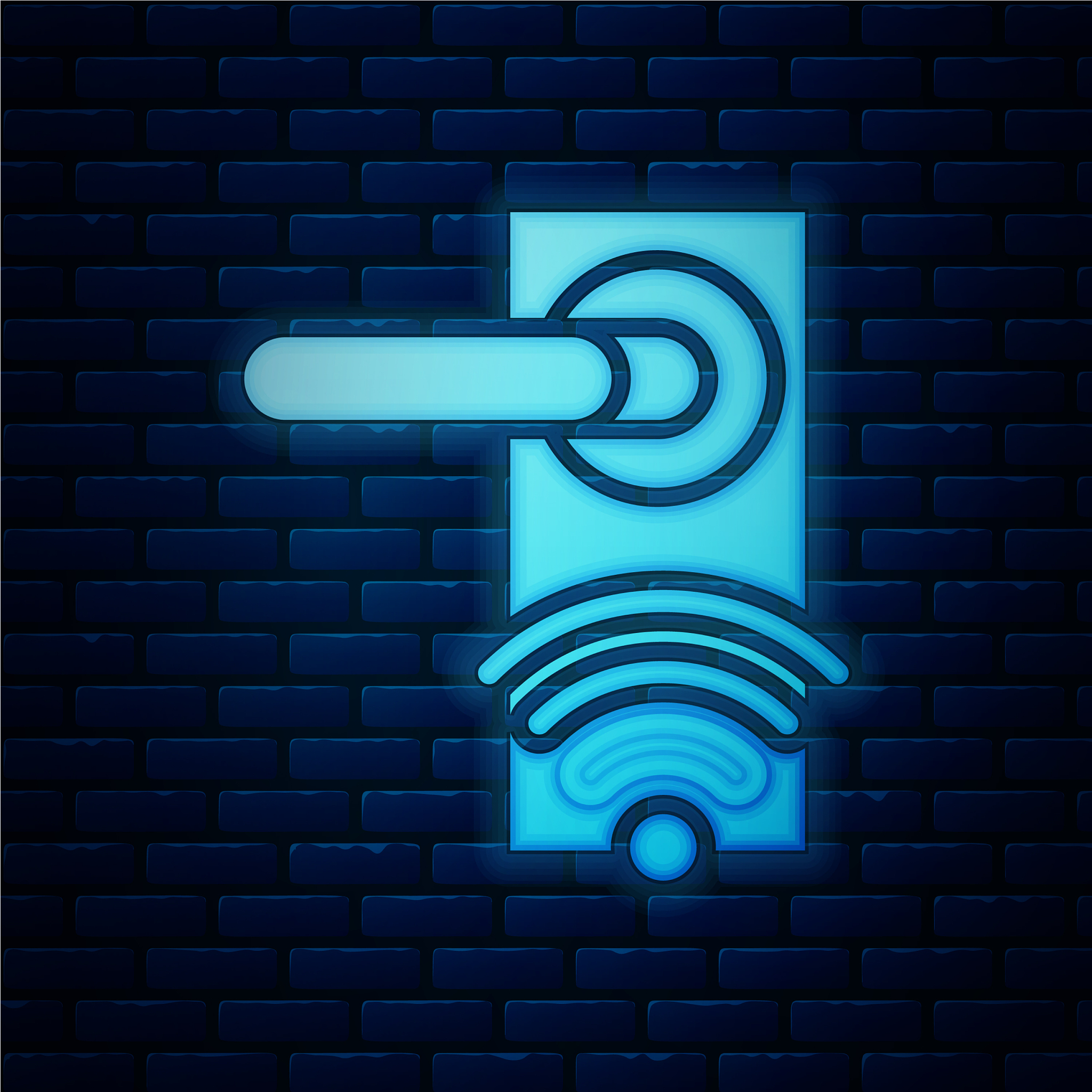 glowing neon digital door lock with wireless