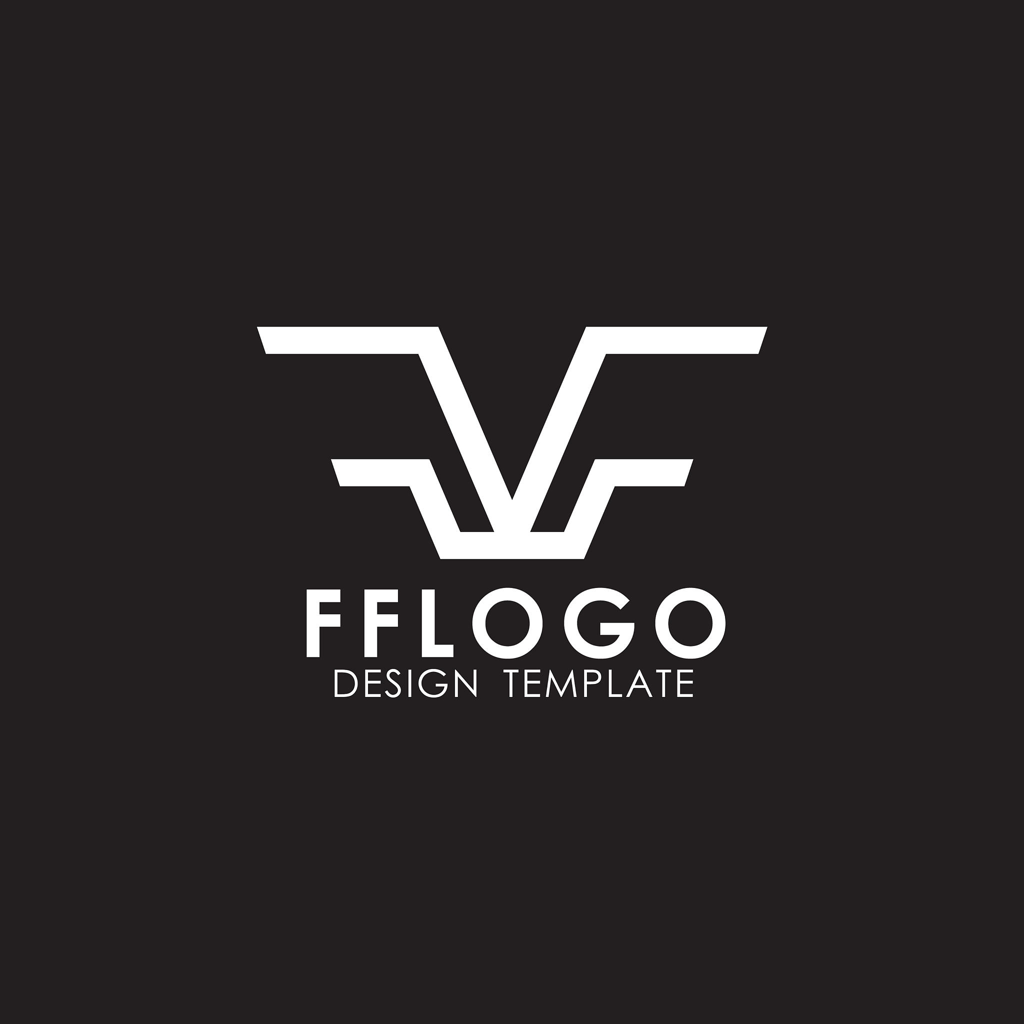 ff letter initial icon logo design template