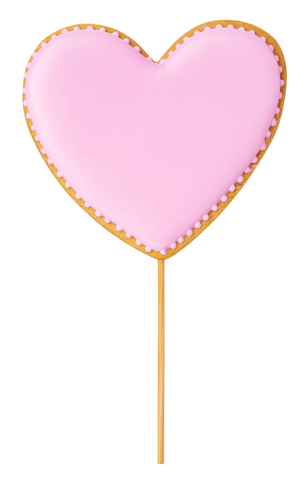 heart cookies in glaze on a stick