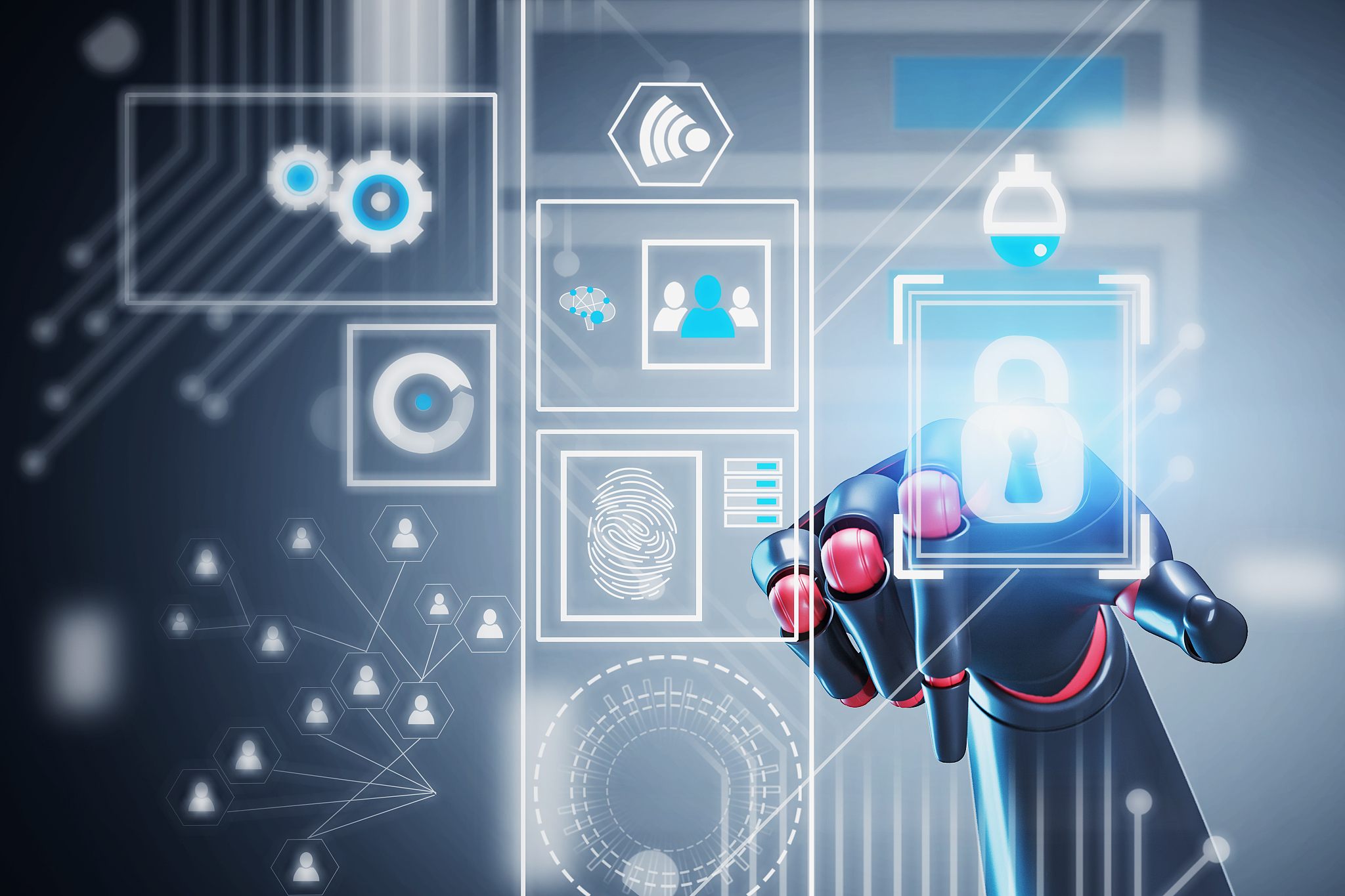 robot hand using online security virtual button