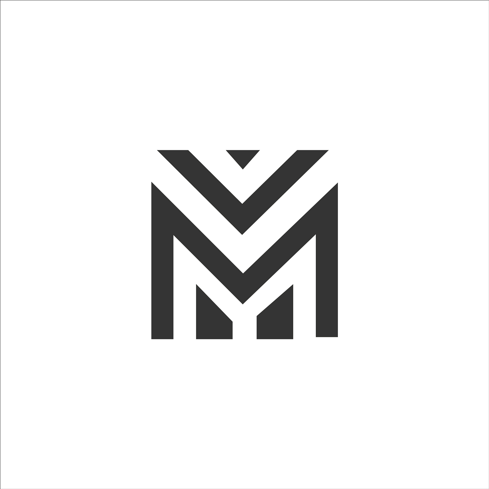 initial letter m or mm logo design template