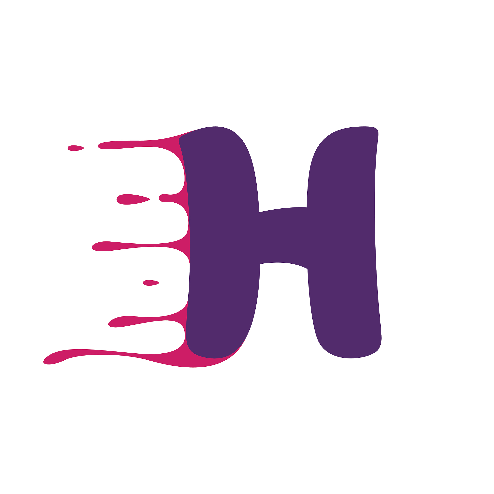h letter icon with speed or blood lines.