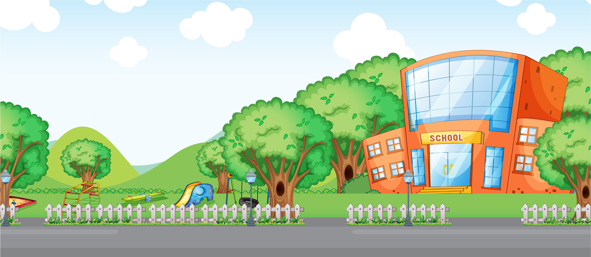 a school building background
