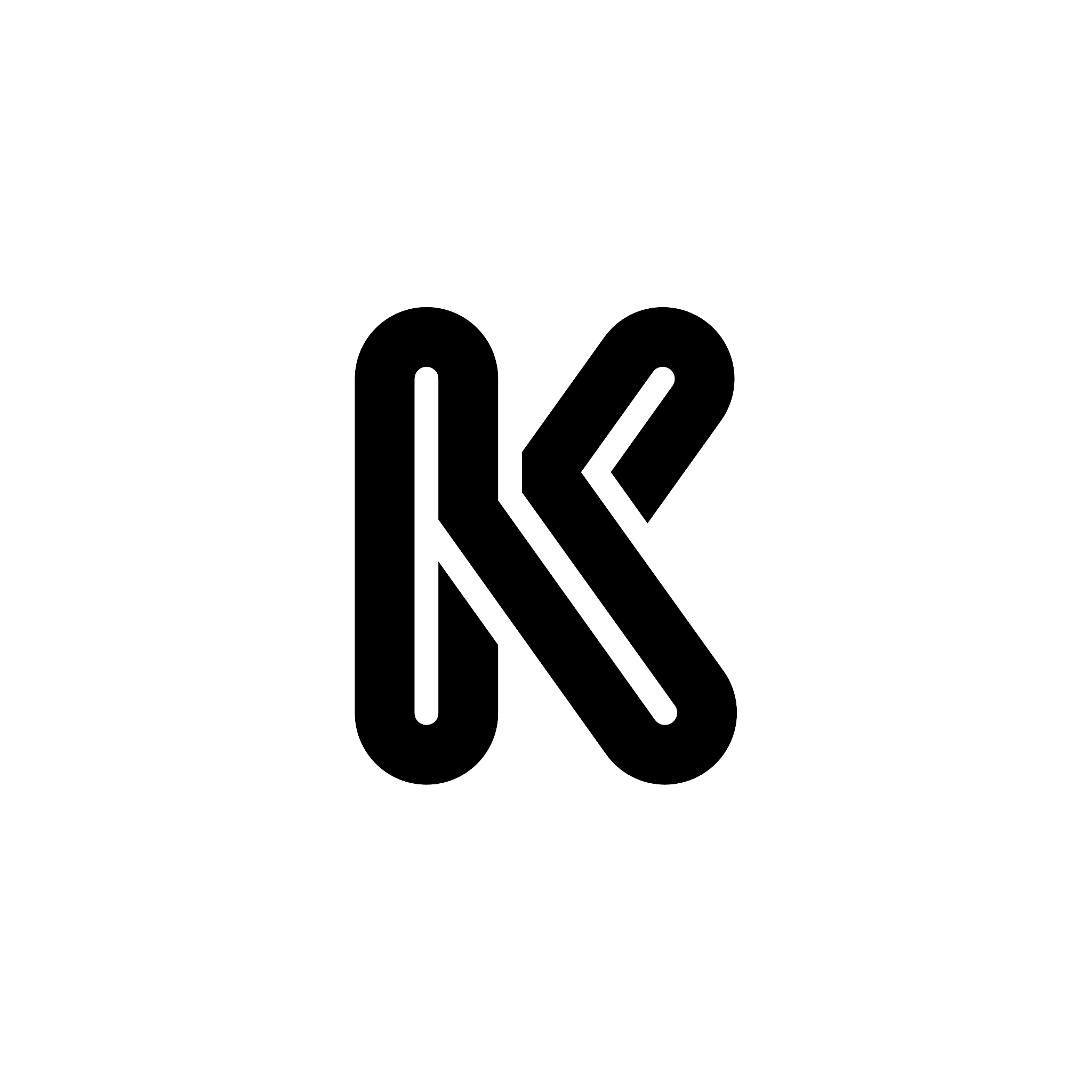 thick rounded line letter logotype k
