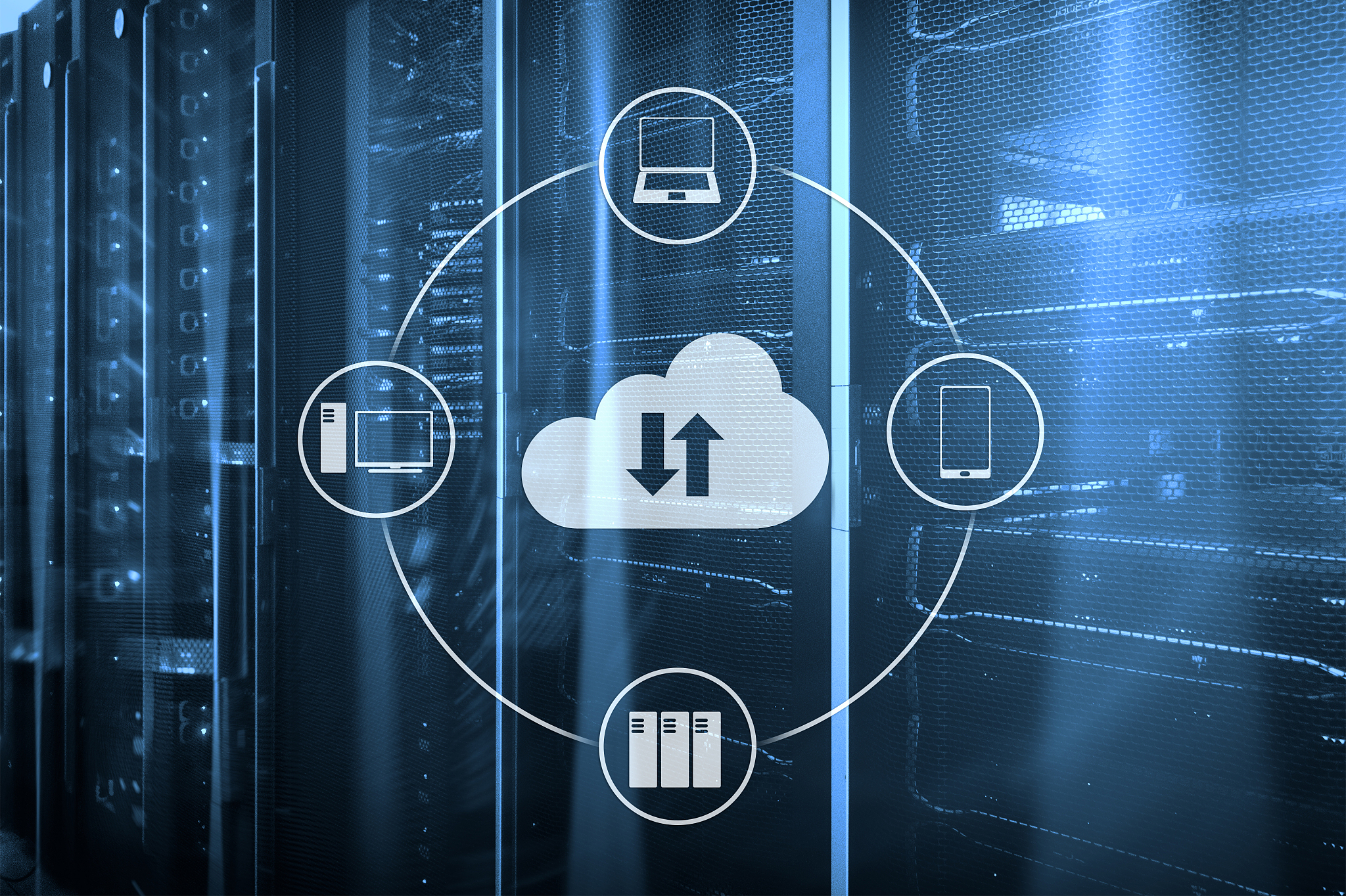 cloud server and computing, data storage and processing. interne