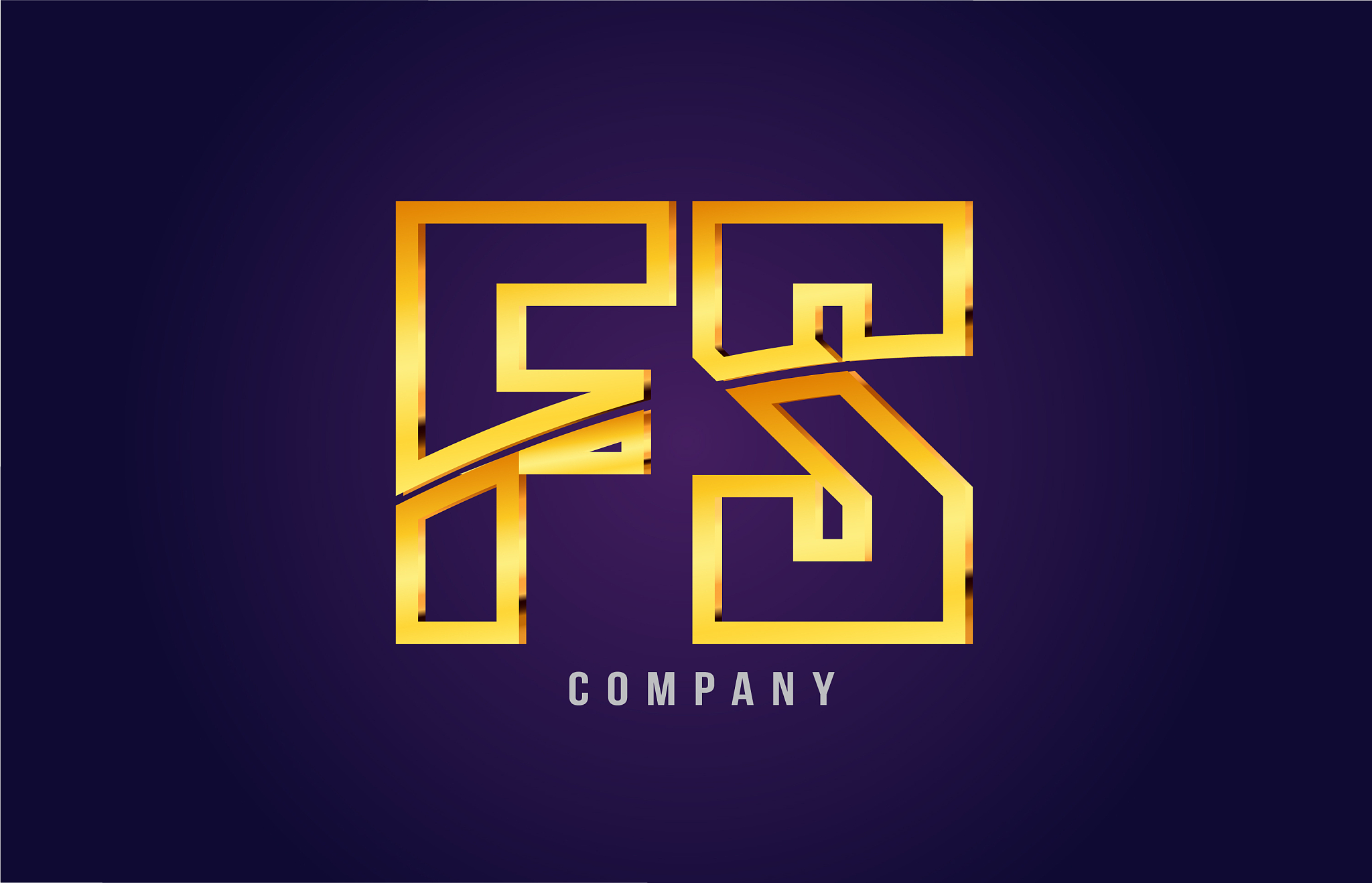 gold golden alphabet letter fs f s logo