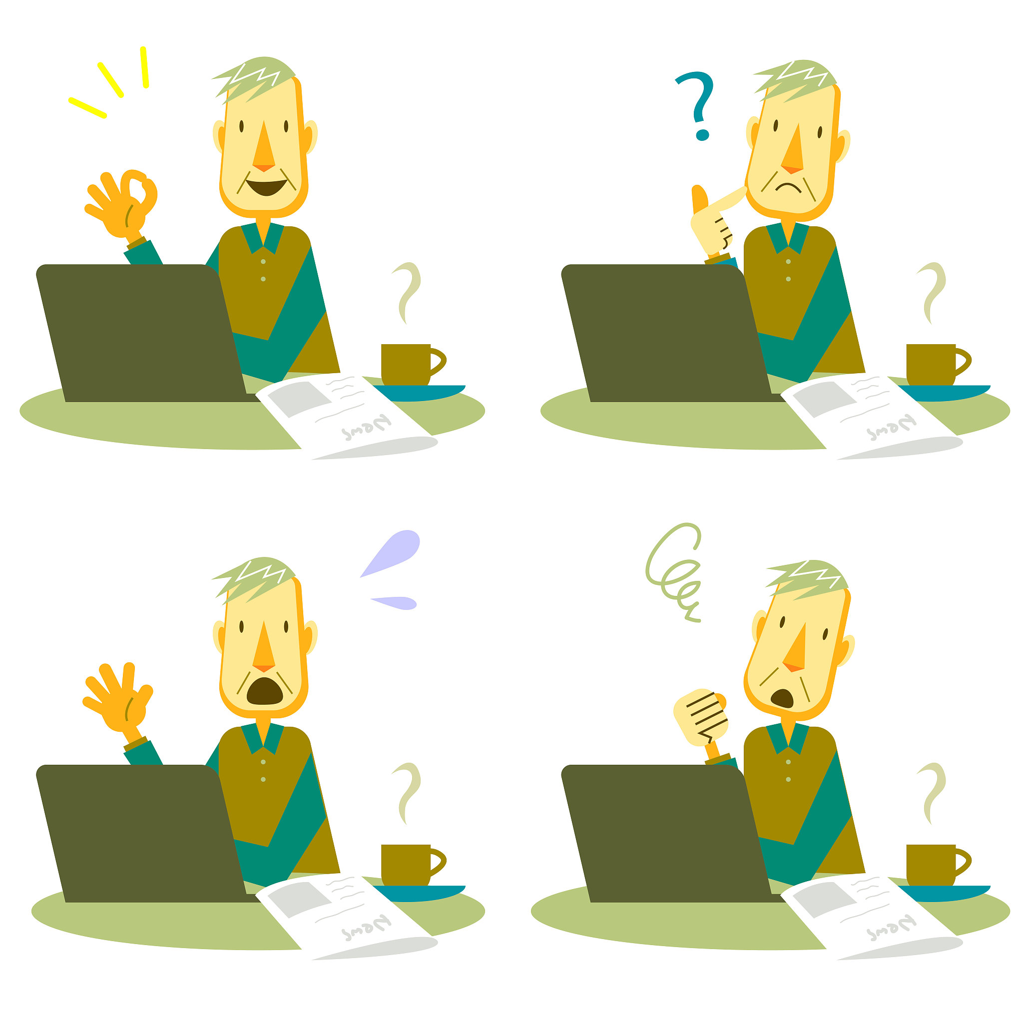 senior man & computer, internet
