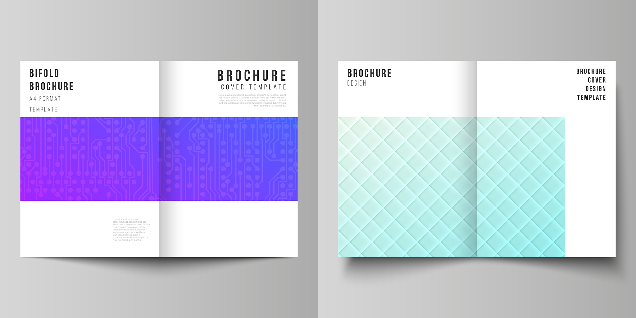 vector layout of two a4 format modern cover mockups design templ