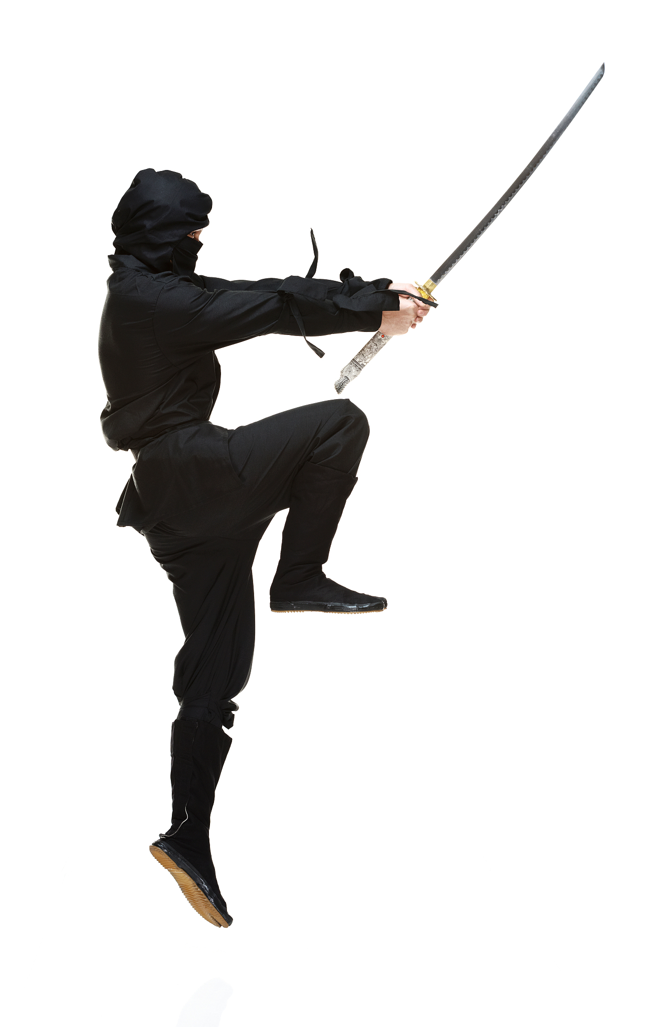 ninja in action with sword