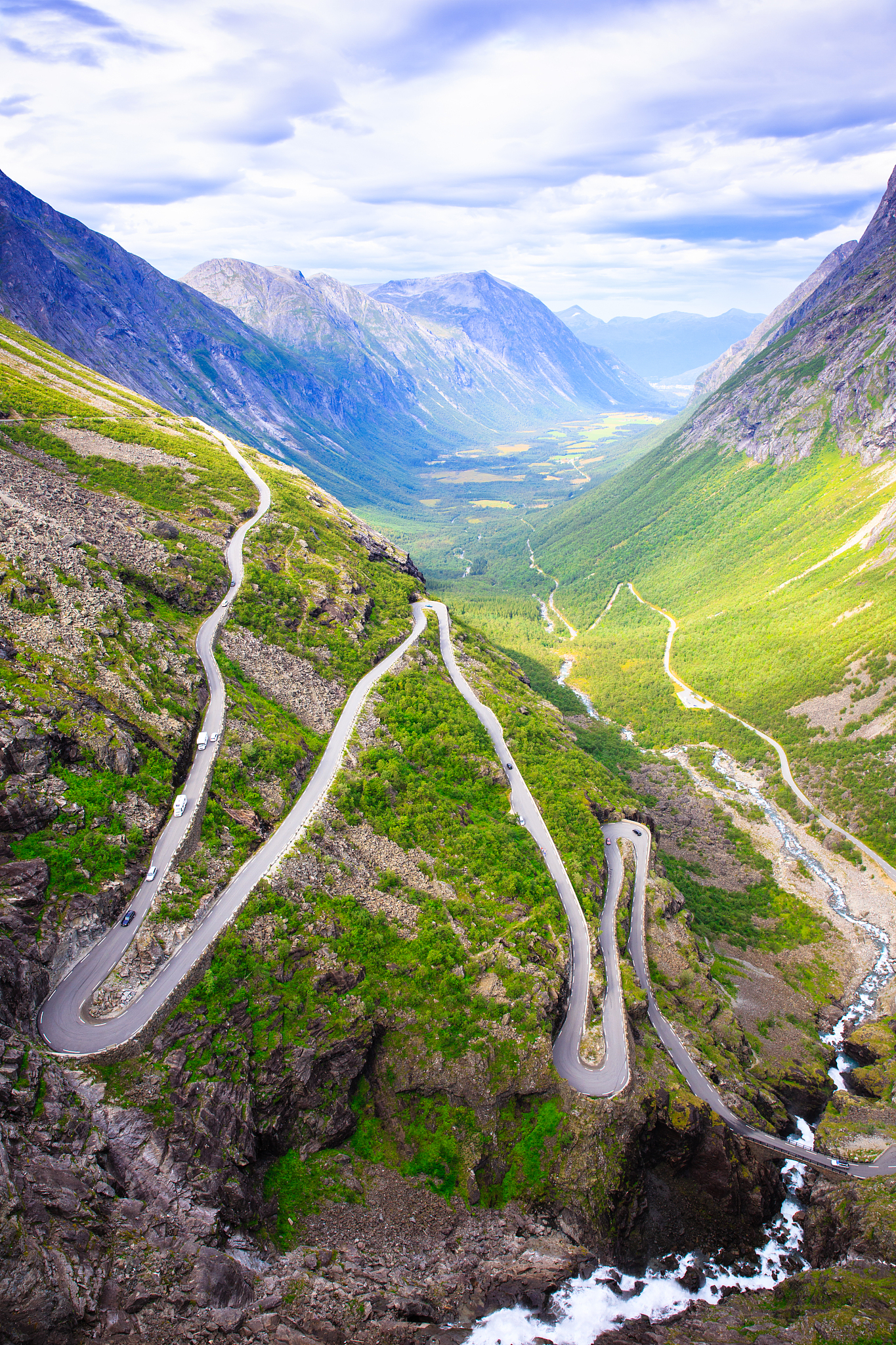 the view from the height of the trollstigen
