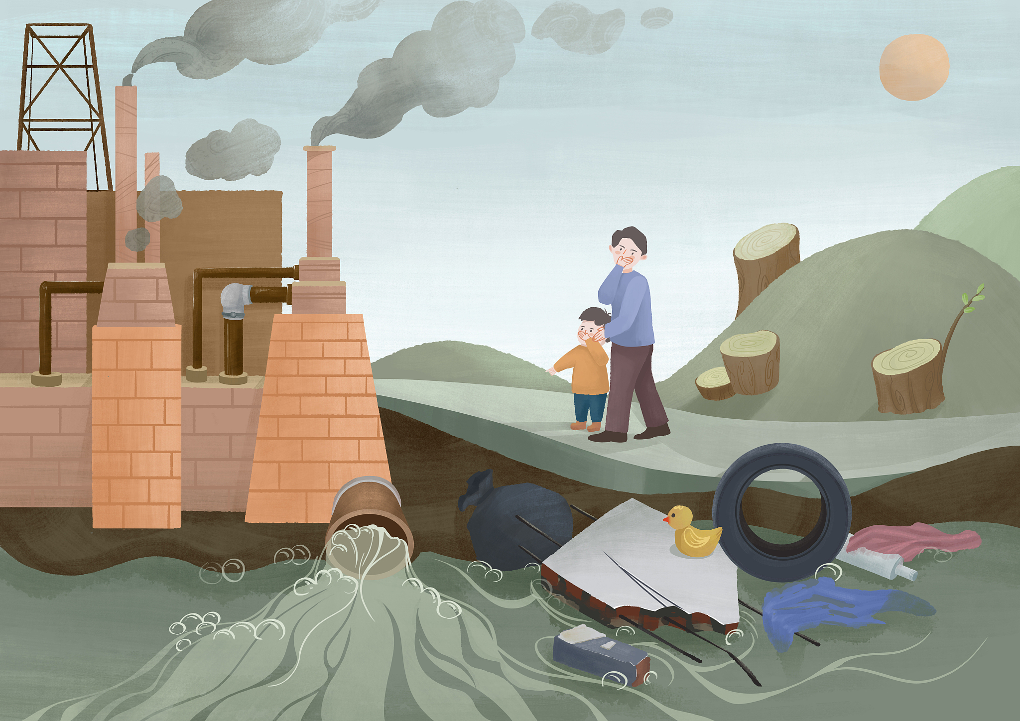 请帮我总结一下这段话的重点要求细致：随着石化行业的迅速发展废渣处理厂也应运而生。然而由于废渣的不规范填埋和废液的处理不当周围环境受到了影响。并且随着时间的推移使其不断迁移对地下水造成了污染表现为高含盐、高氨氮、有机污染物严重等特点。如果不对受污染地下水进行修复和处理将会对人体造成危害。然而采用单一的处理工艺存在处理难度大、处理污染物种类受限、出水难以达标等问题。近年来随着地下水治理法律法规的完善以