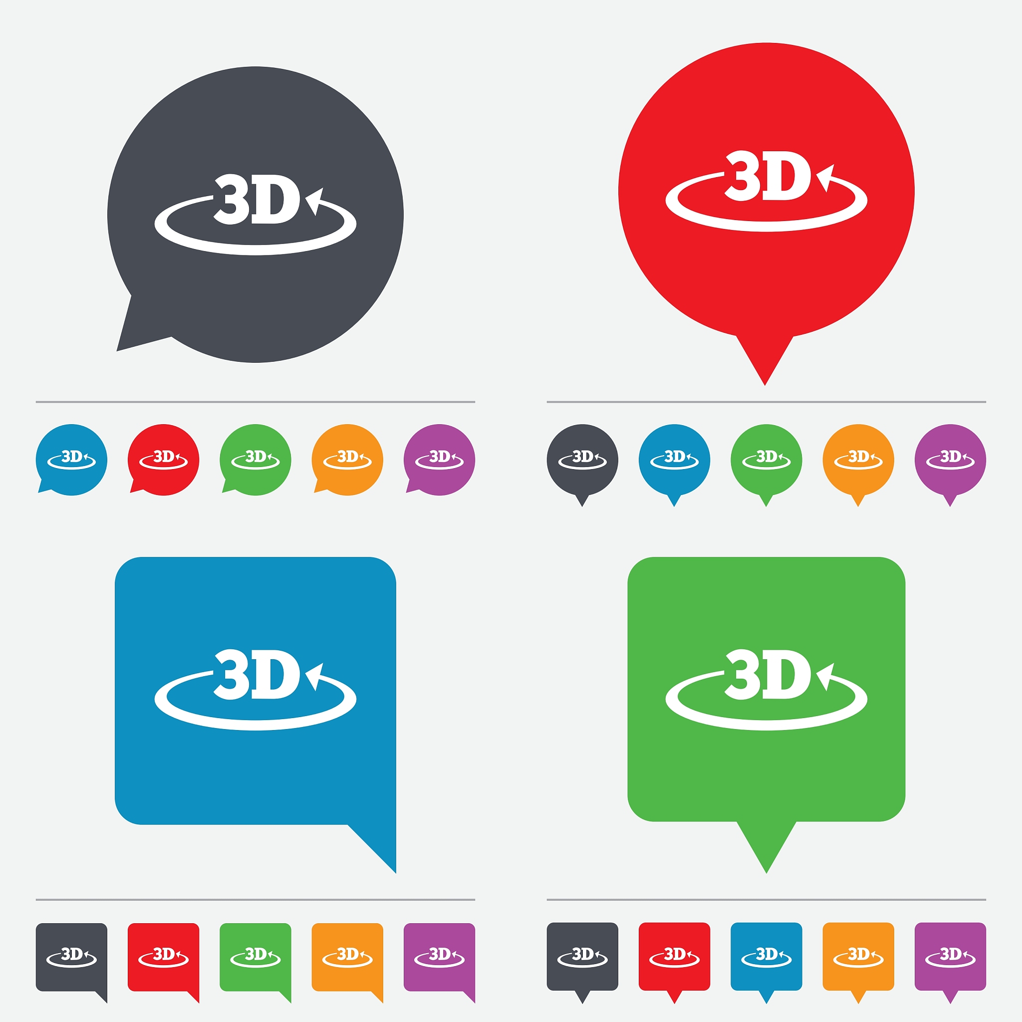 3d sign icon 3d new technology symbol