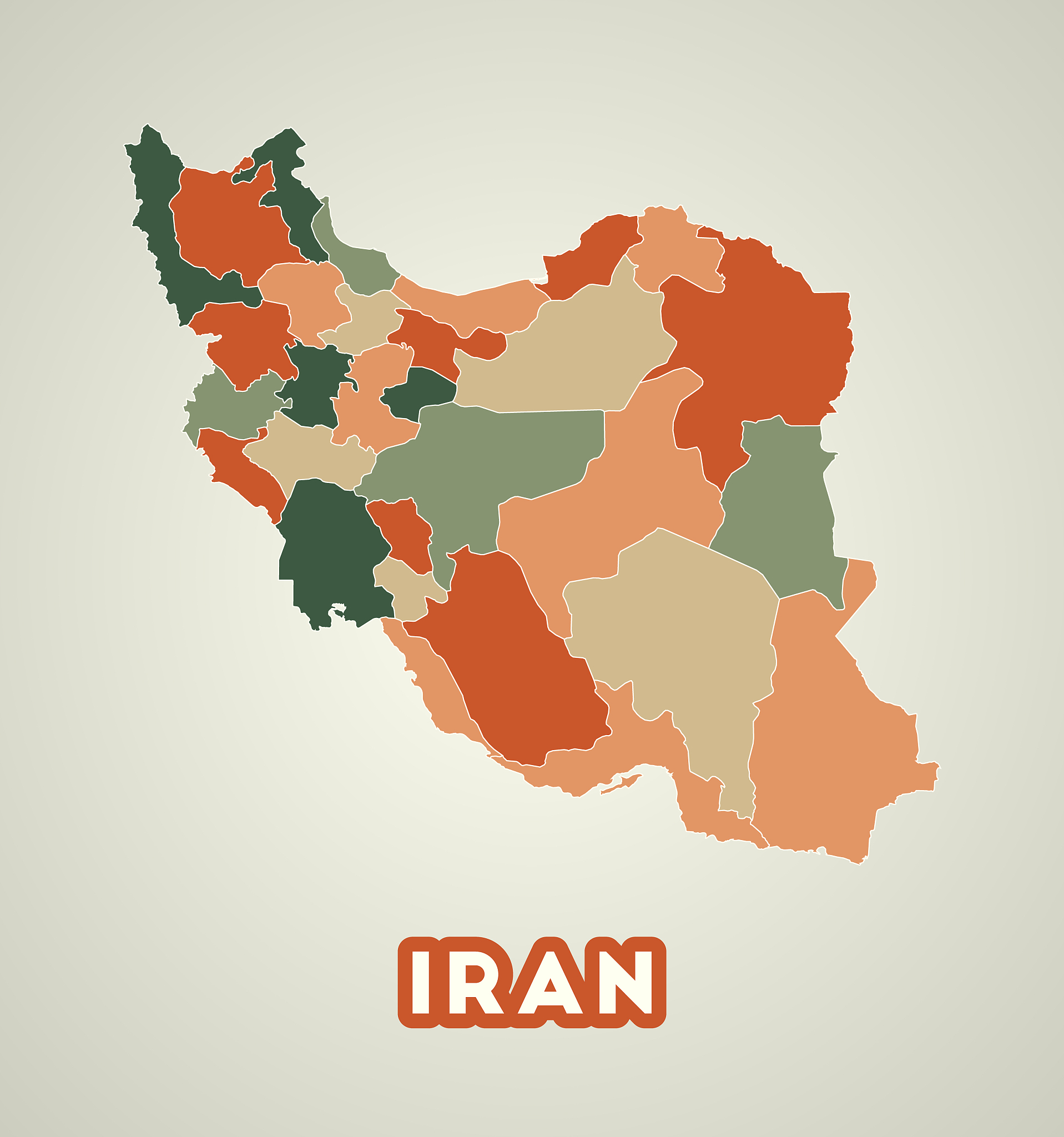 iran poster in retro style.