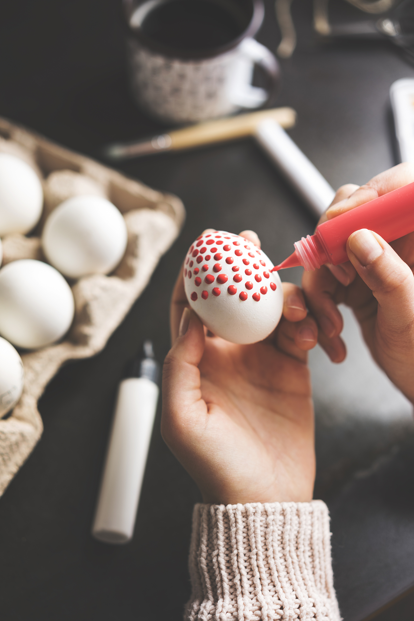 diy handpainted easter eggs
