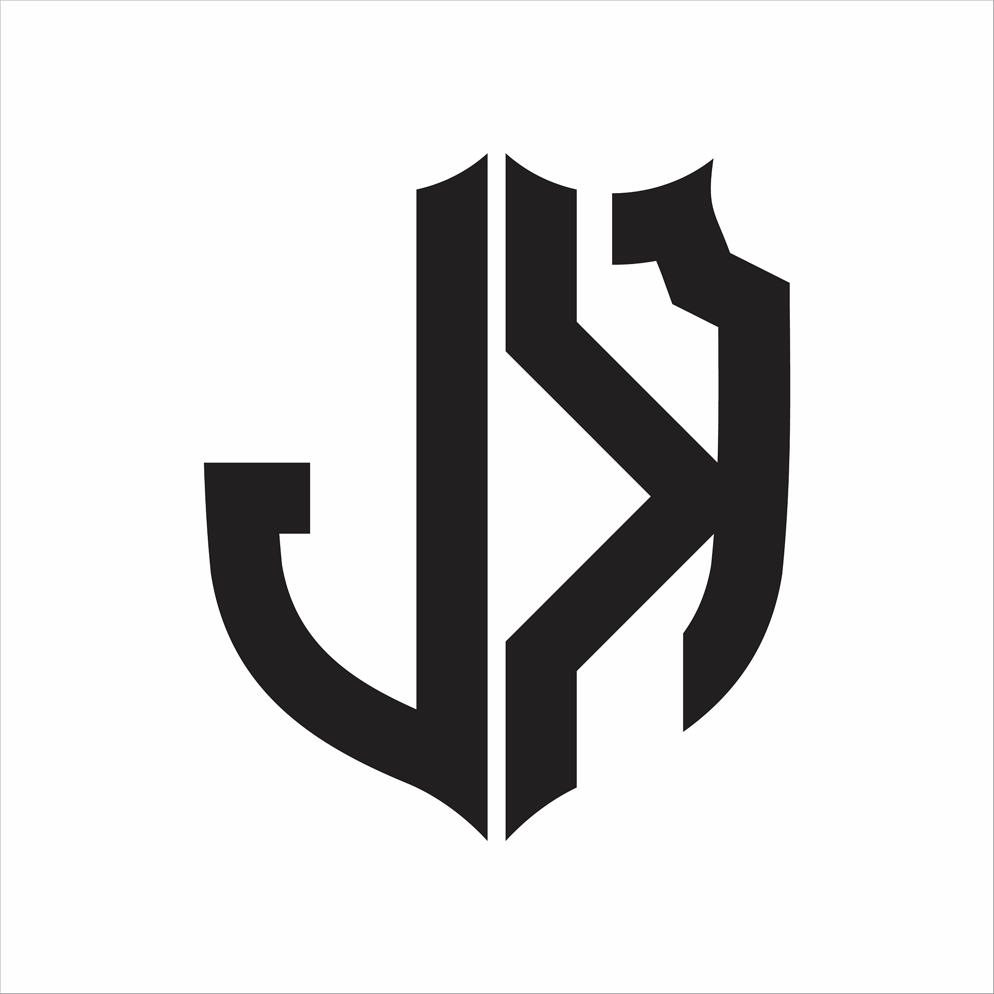jk logo shield style monogram design template on