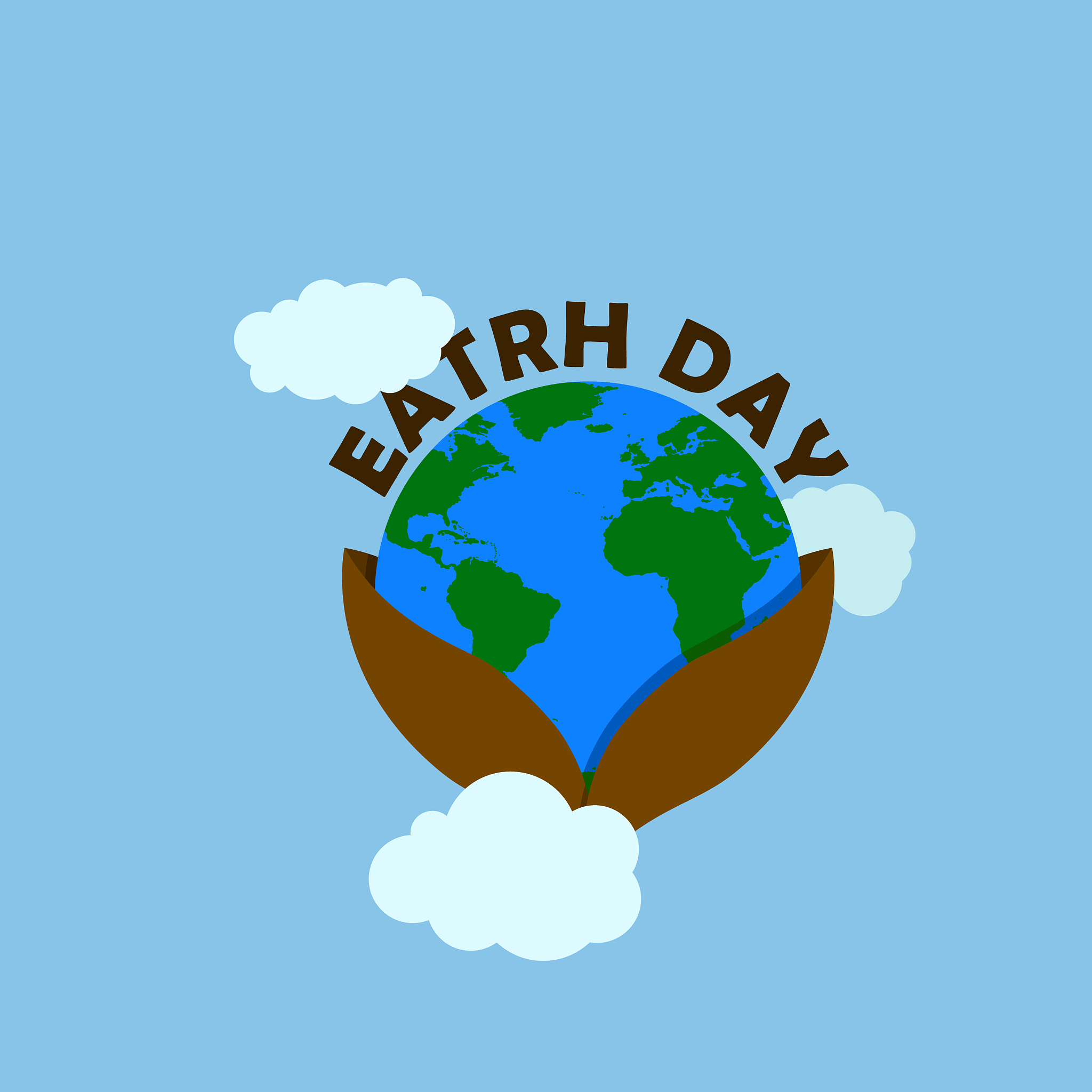 earth day with brown earth day typography at the