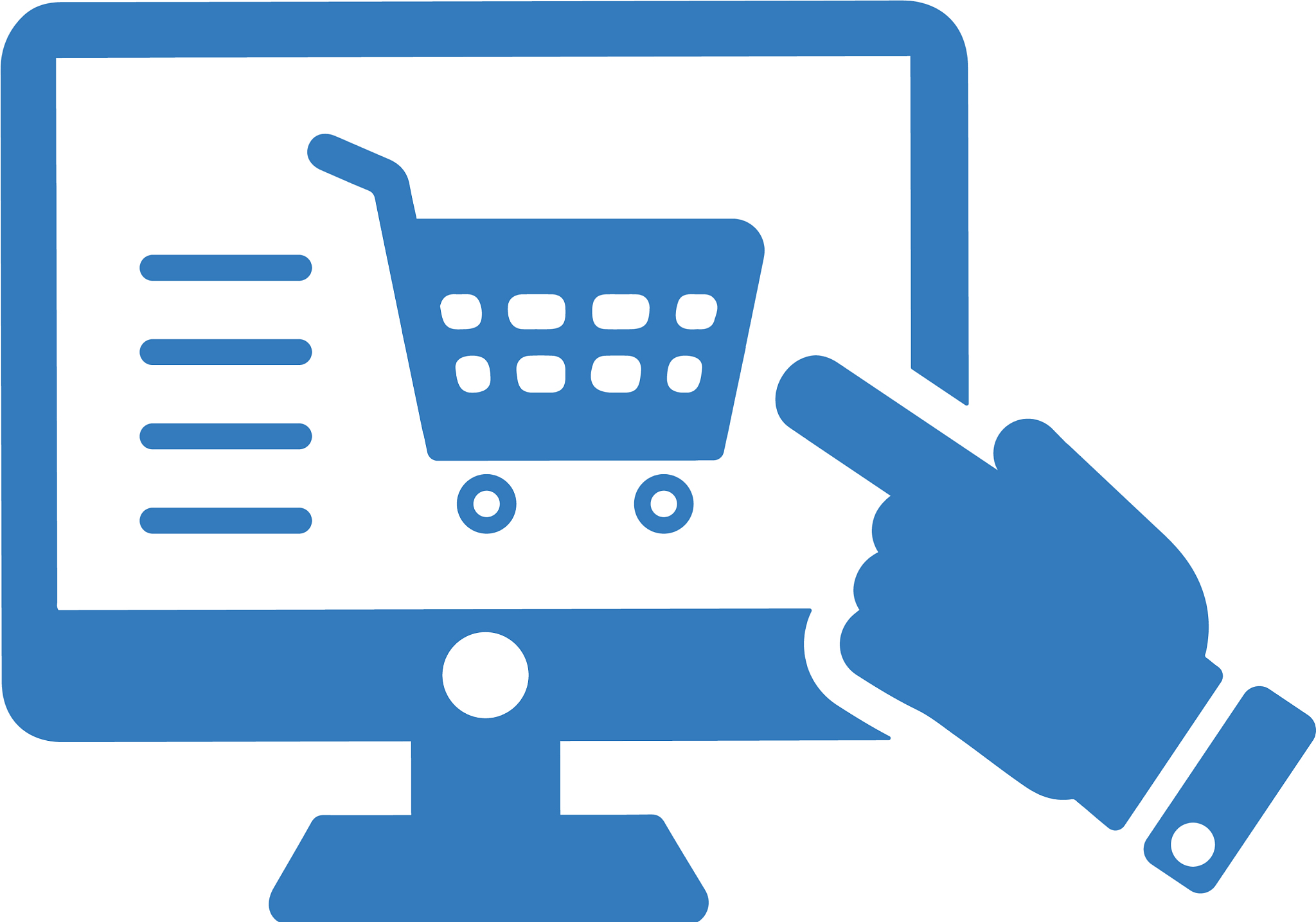 online shopping icon blue graphics